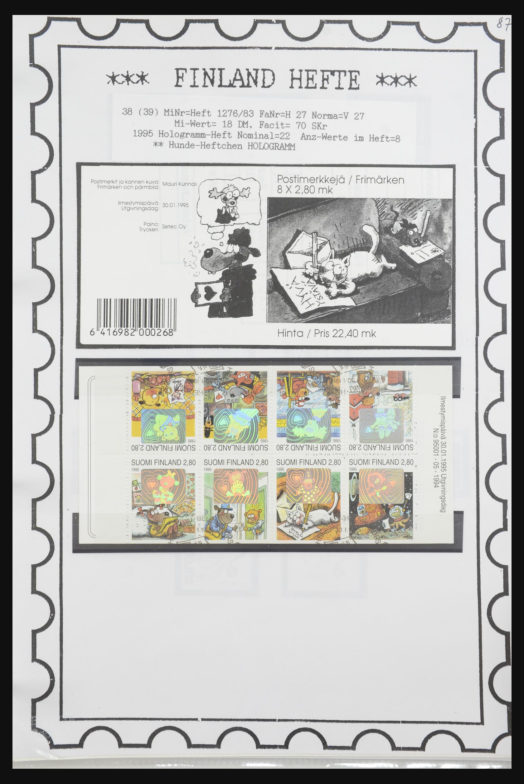 32082 083 - 32082 Finland postzegelboekjes 1939-1995.
