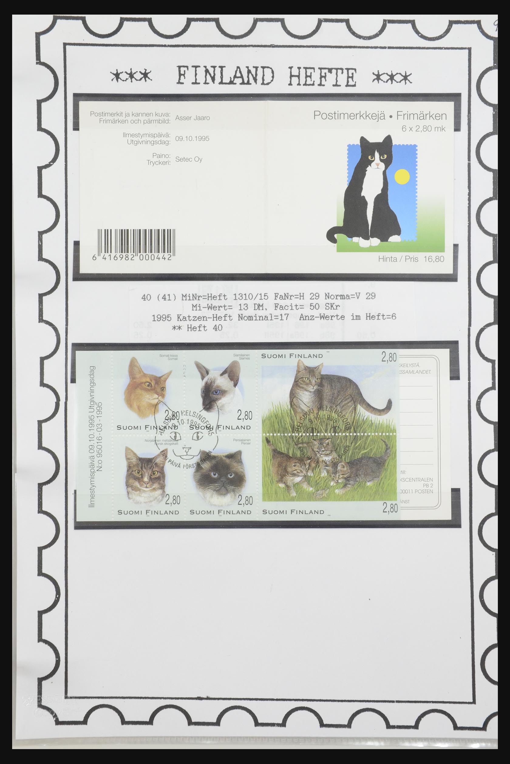 32082 087 - 32082 Finland postzegelboekjes 1939-1995.