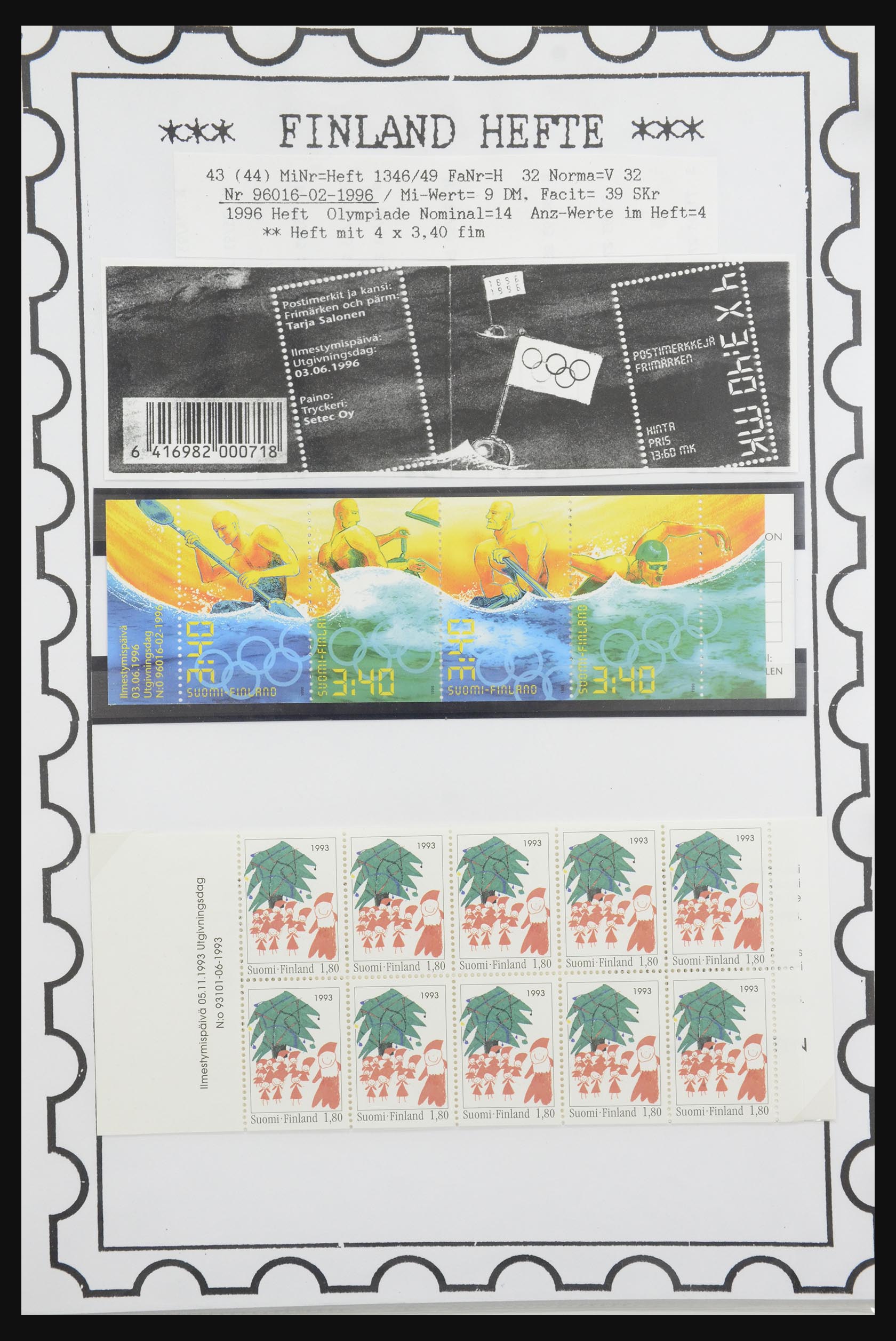 32082 092 - 32082 Finland postzegelboekjes 1939-1995.