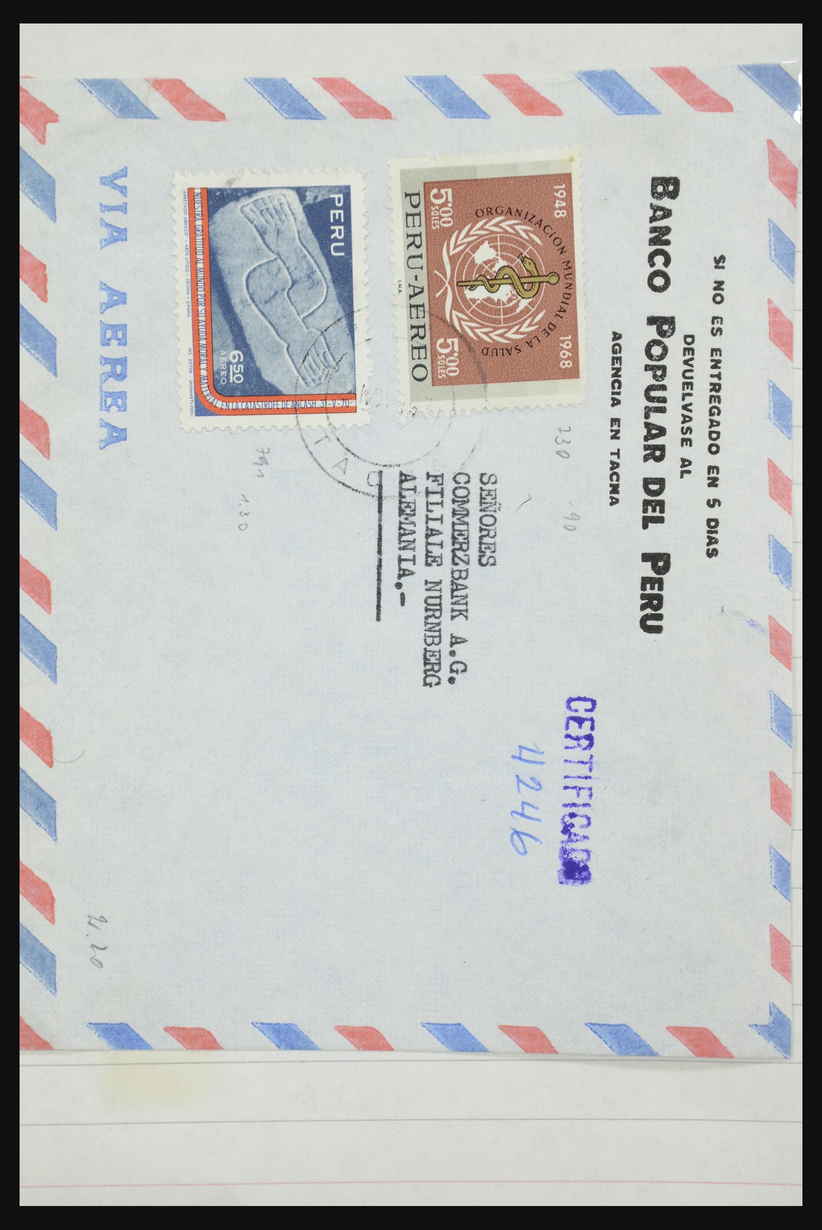 32109 916 - 32109 Peru brieven 1934-1990.