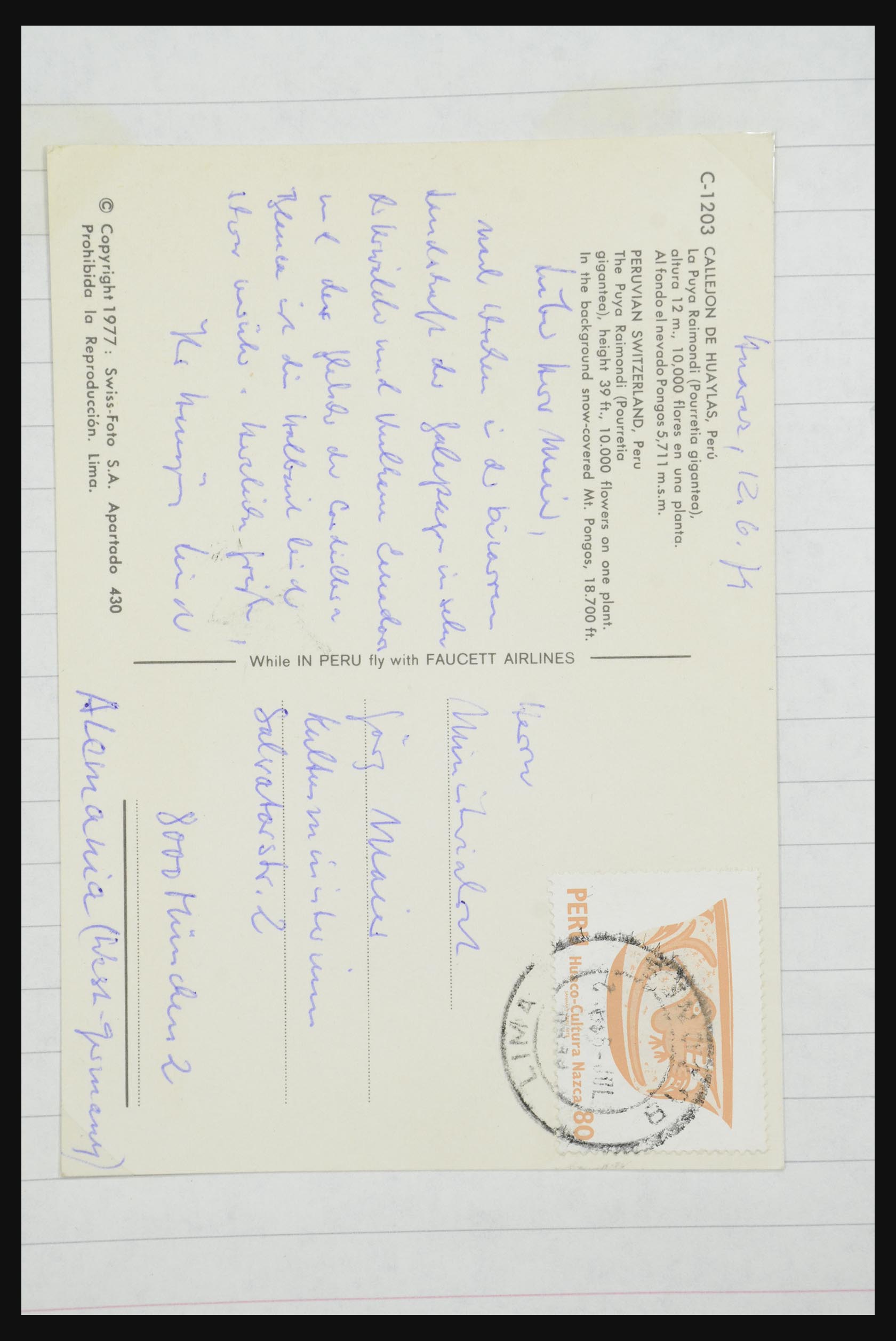 32109 930 - 32109 Peru brieven 1934-1990.