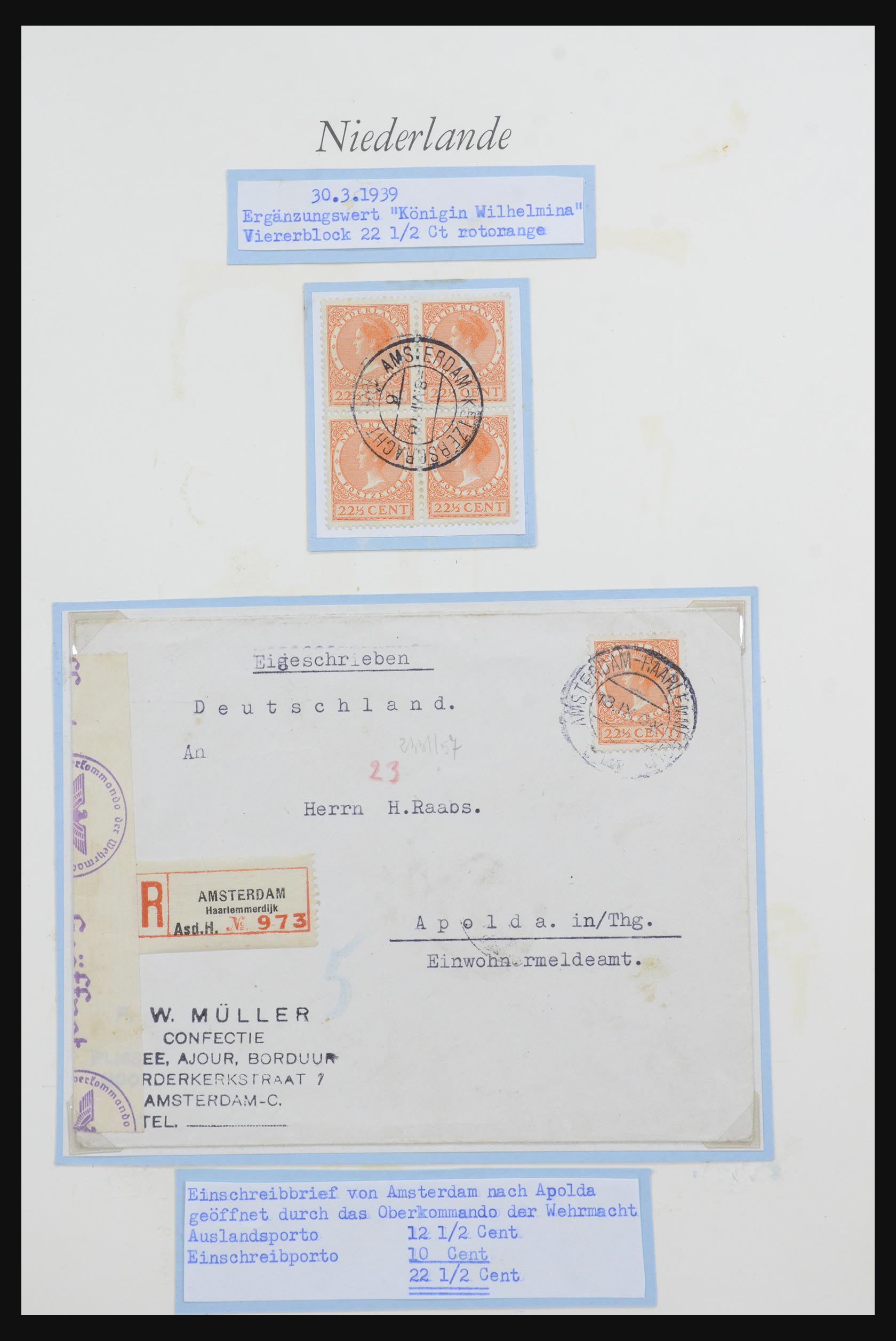 32159 008 - 32159 Netherlands covers 1925-1946.