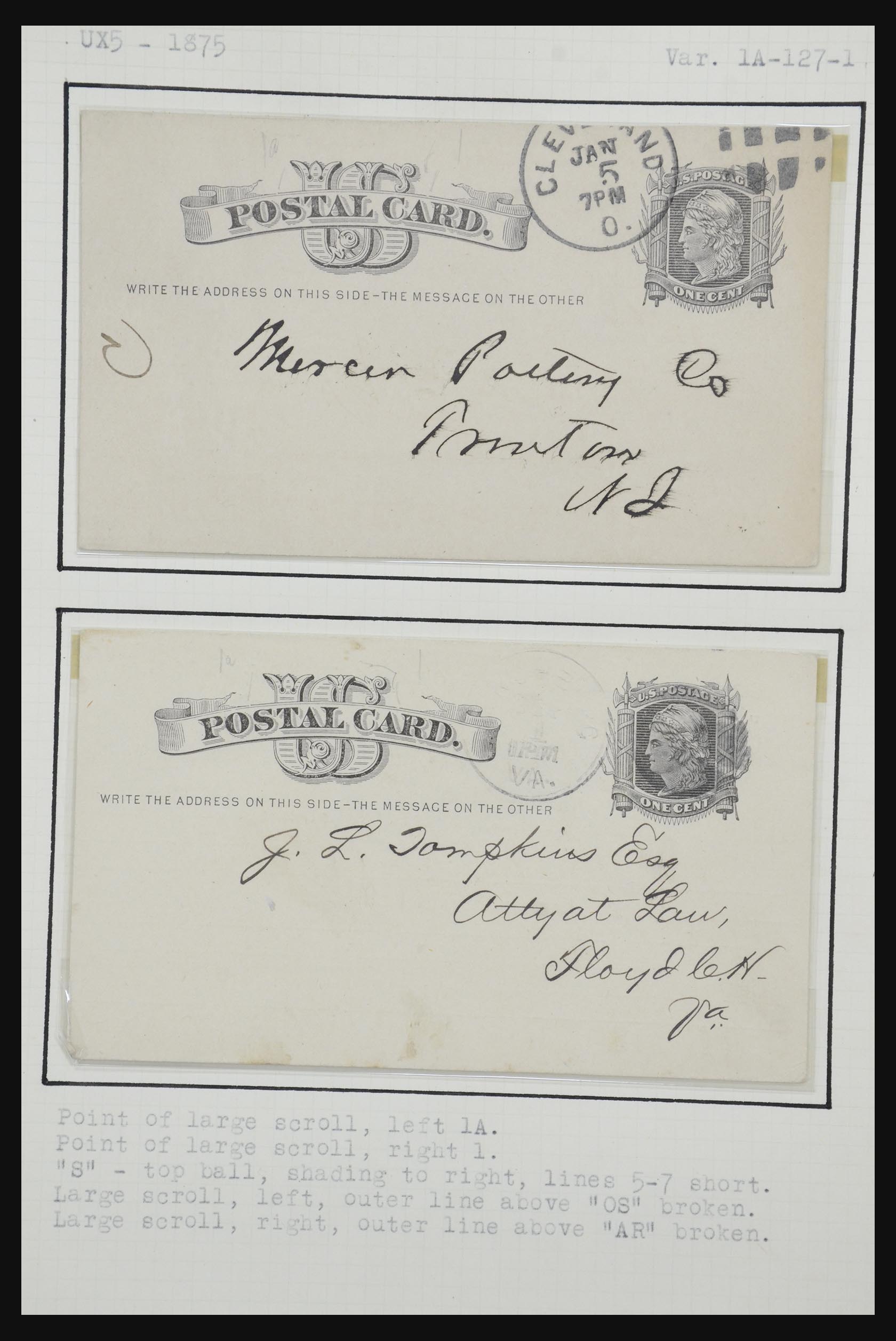 32209 092 - 32209 USA postal cards 1873-1950.