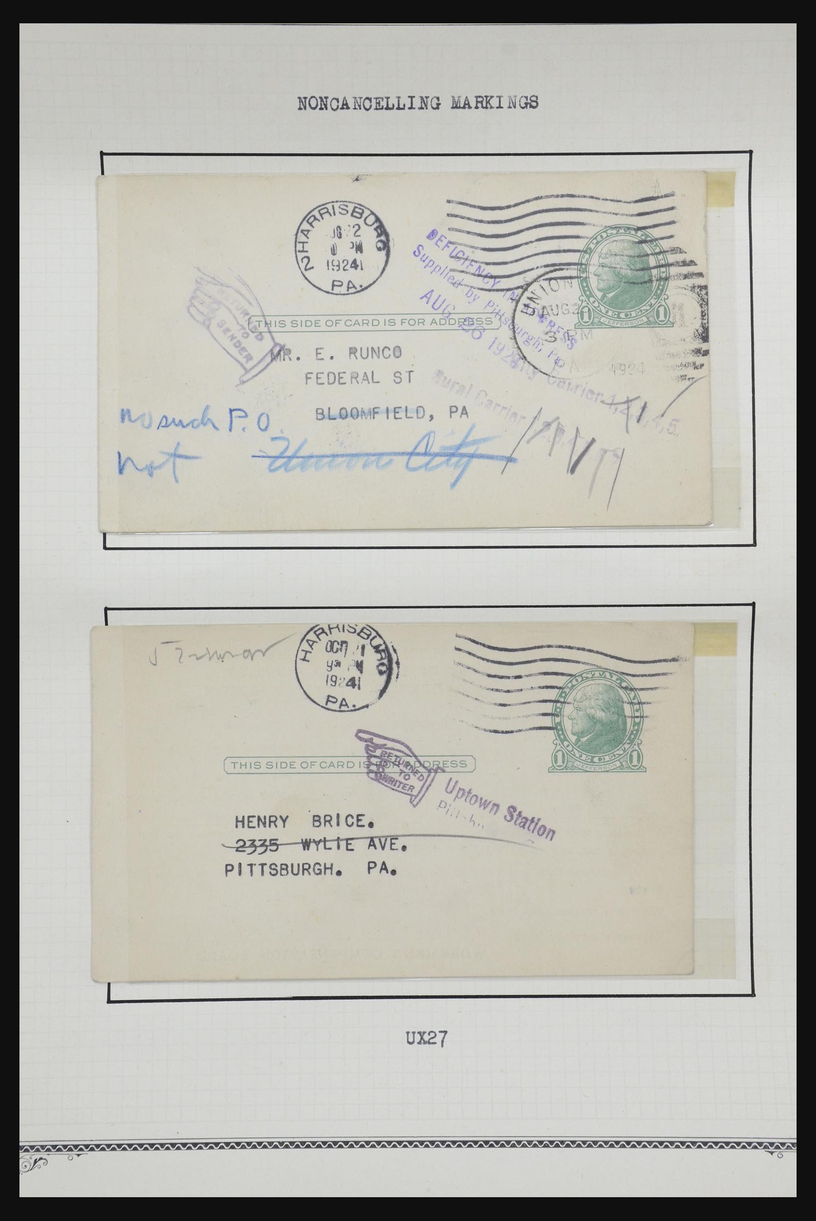 32209 523 - 32209 USA postal cards 1873-1950.