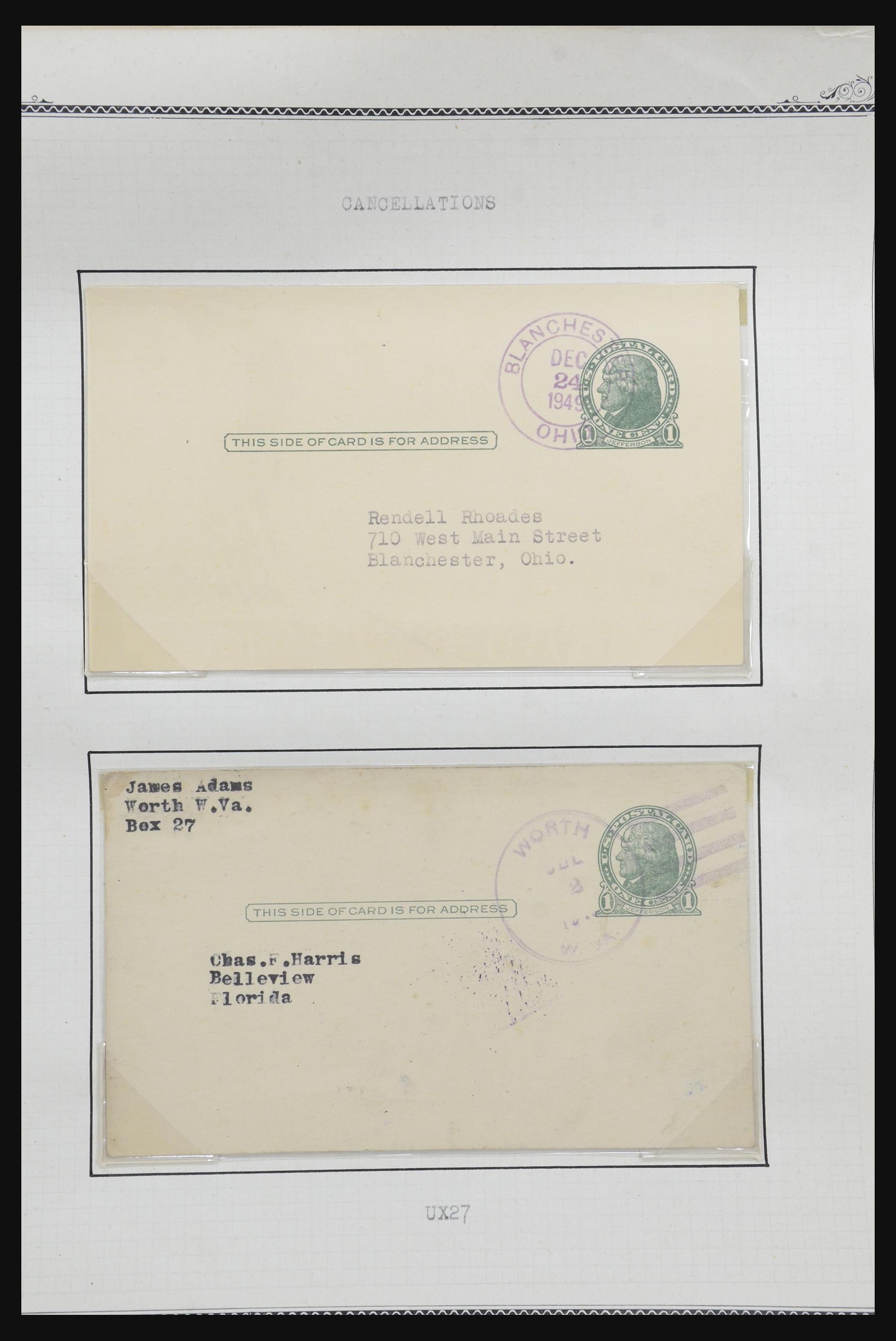 32209 540 - 32209 USA postal cards 1873-1950.