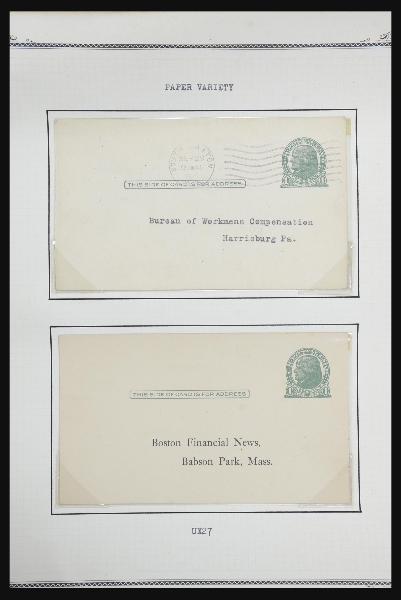 32209 542 - 32209 USA briefkaarten 1873-1950.