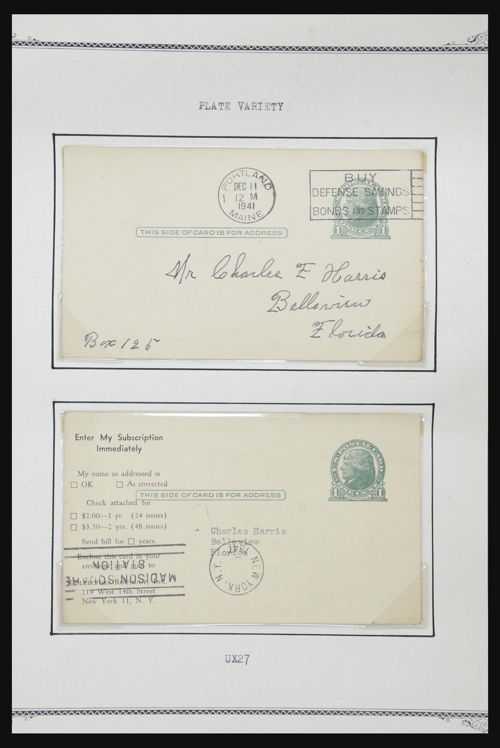 32209 547 - 32209 USA briefkaarten 1873-1950.