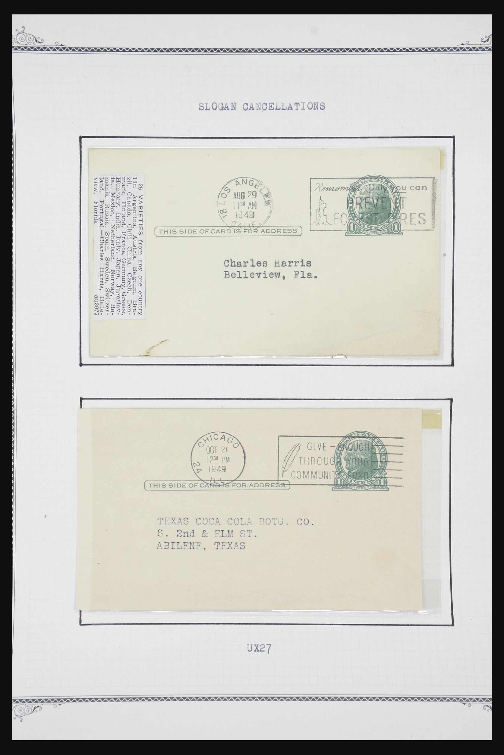 32209 571 - 32209 USA briefkaarten 1873-1950.