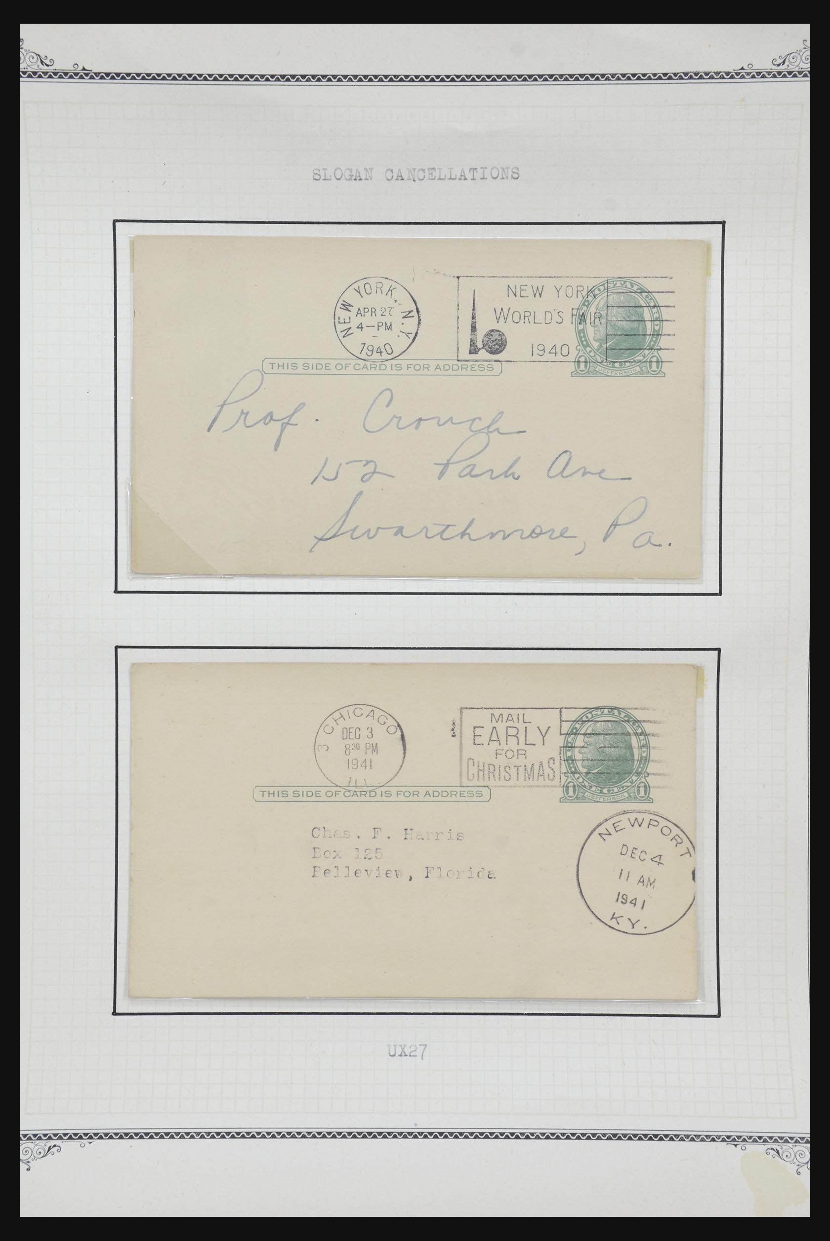 32209 578 - 32209 USA briefkaarten 1873-1950.