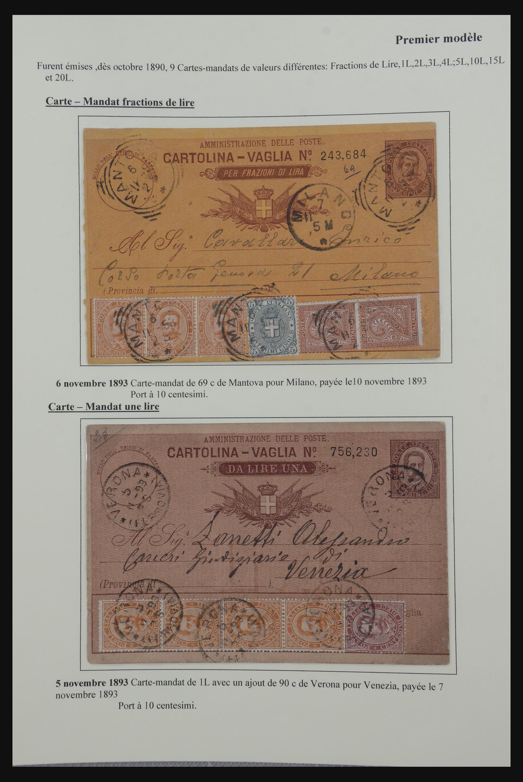 32243 003 - 32243 Italië postbewijskaarten 1892-1902.