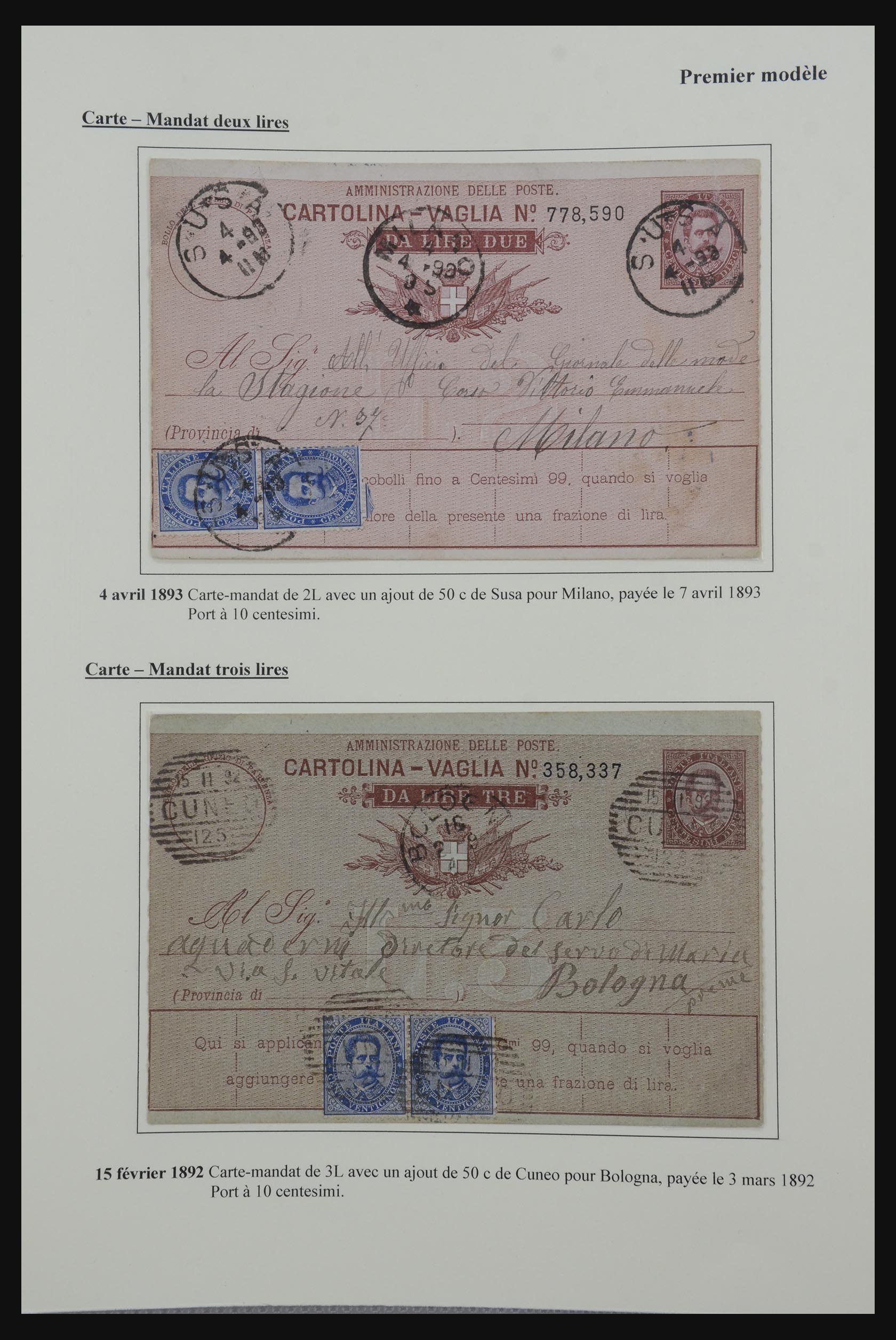 32243 004 - 32243 Italië postbewijskaarten 1892-1902.