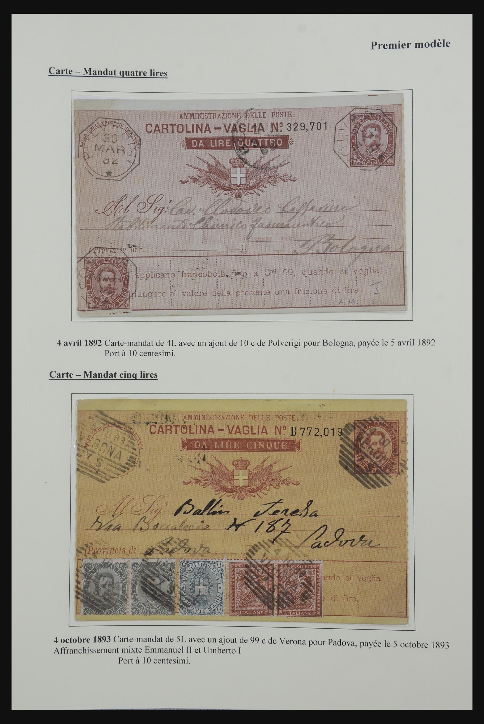 32243 005 - 32243 Italië postbewijskaarten 1892-1902.