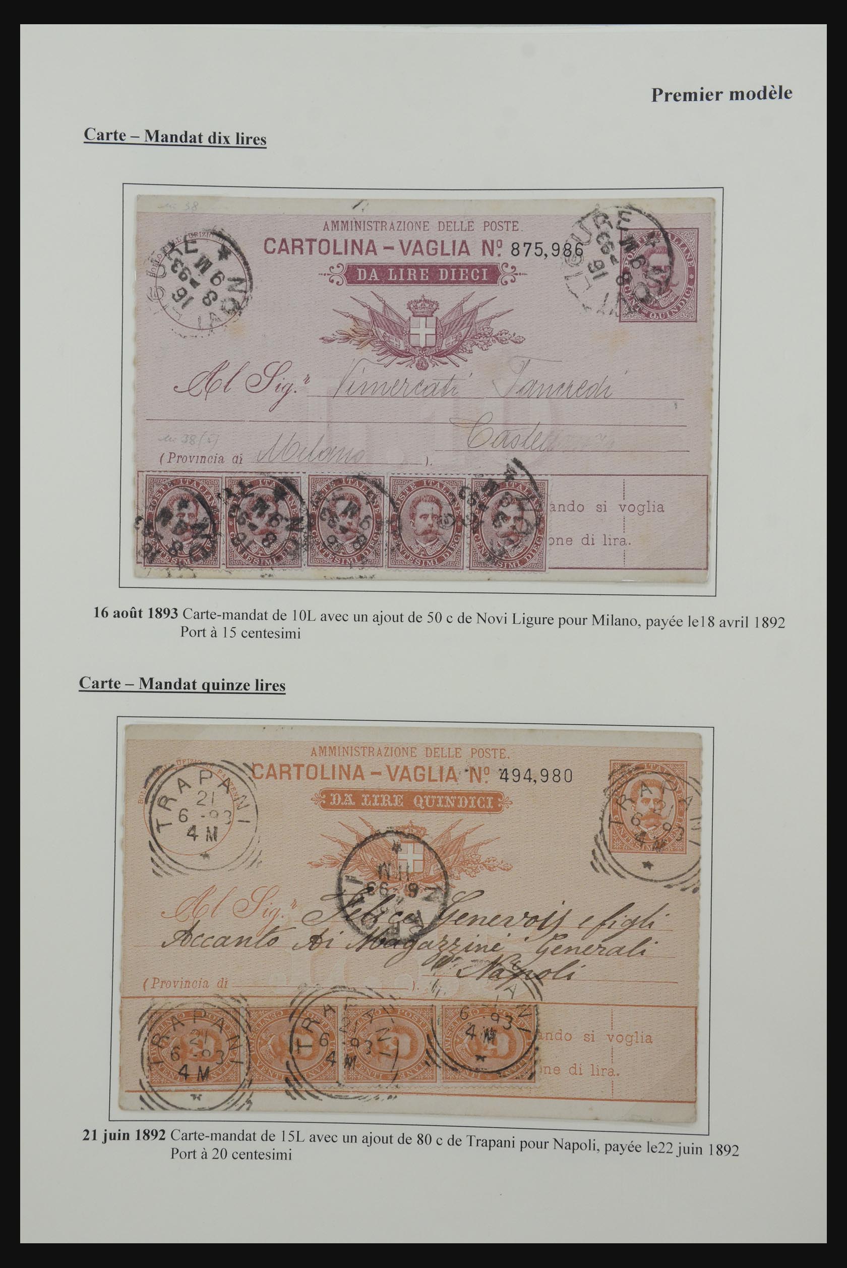32243 006 - 32243 Italië postbewijskaarten 1892-1902.