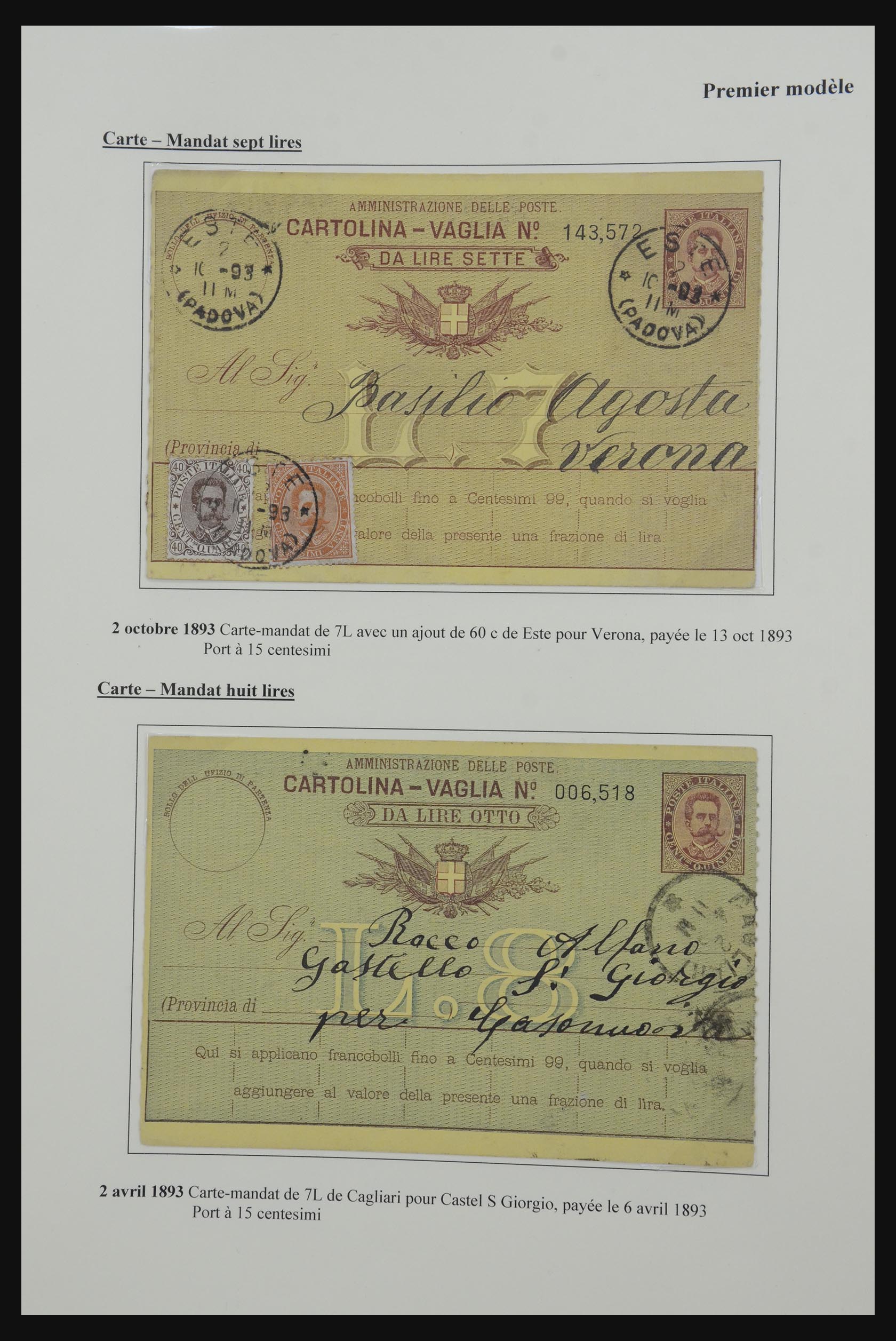 32243 008 - 32243 Italië postbewijskaarten 1892-1902.