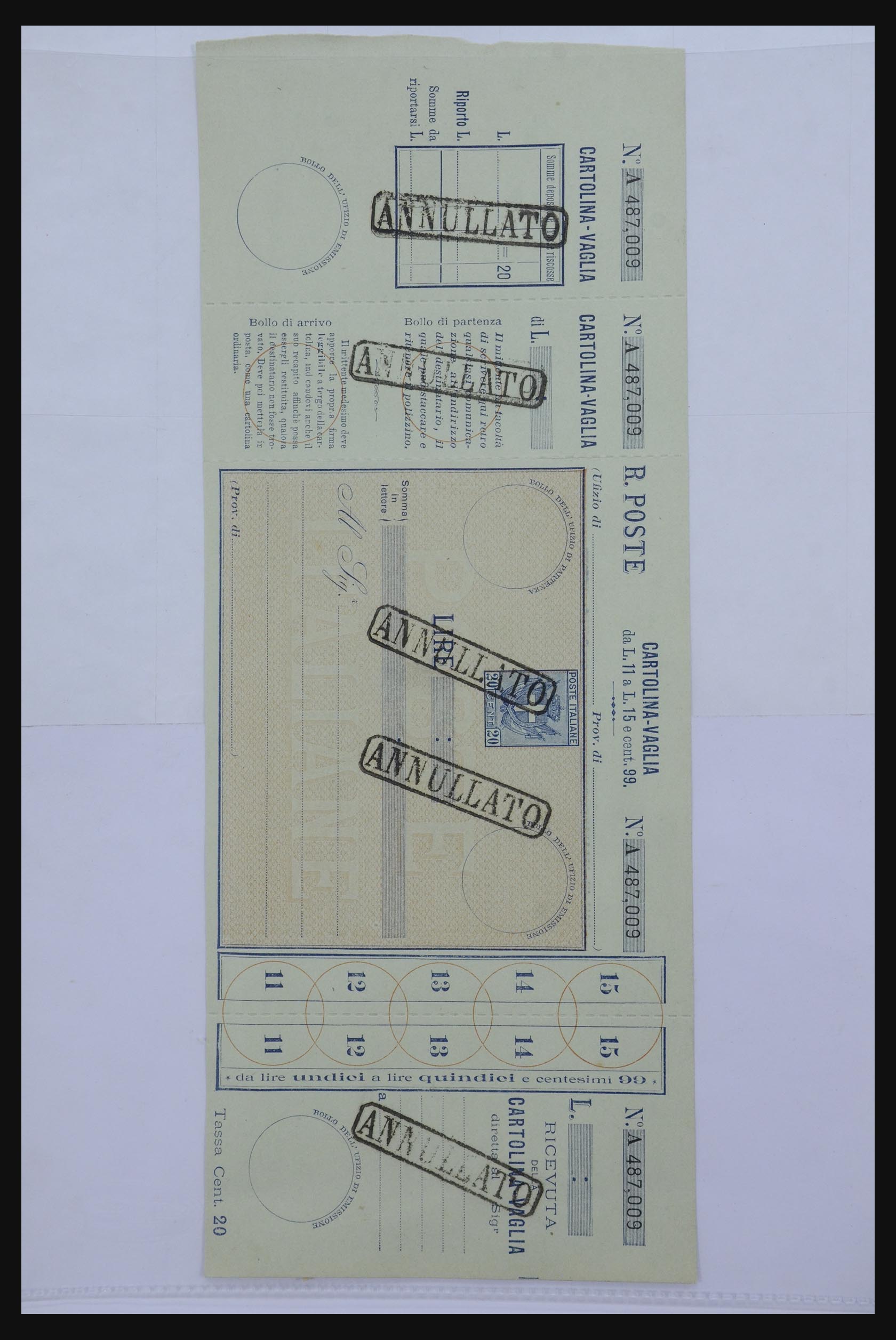 32243 016 - 32243 Italië postbewijskaarten 1892-1902.