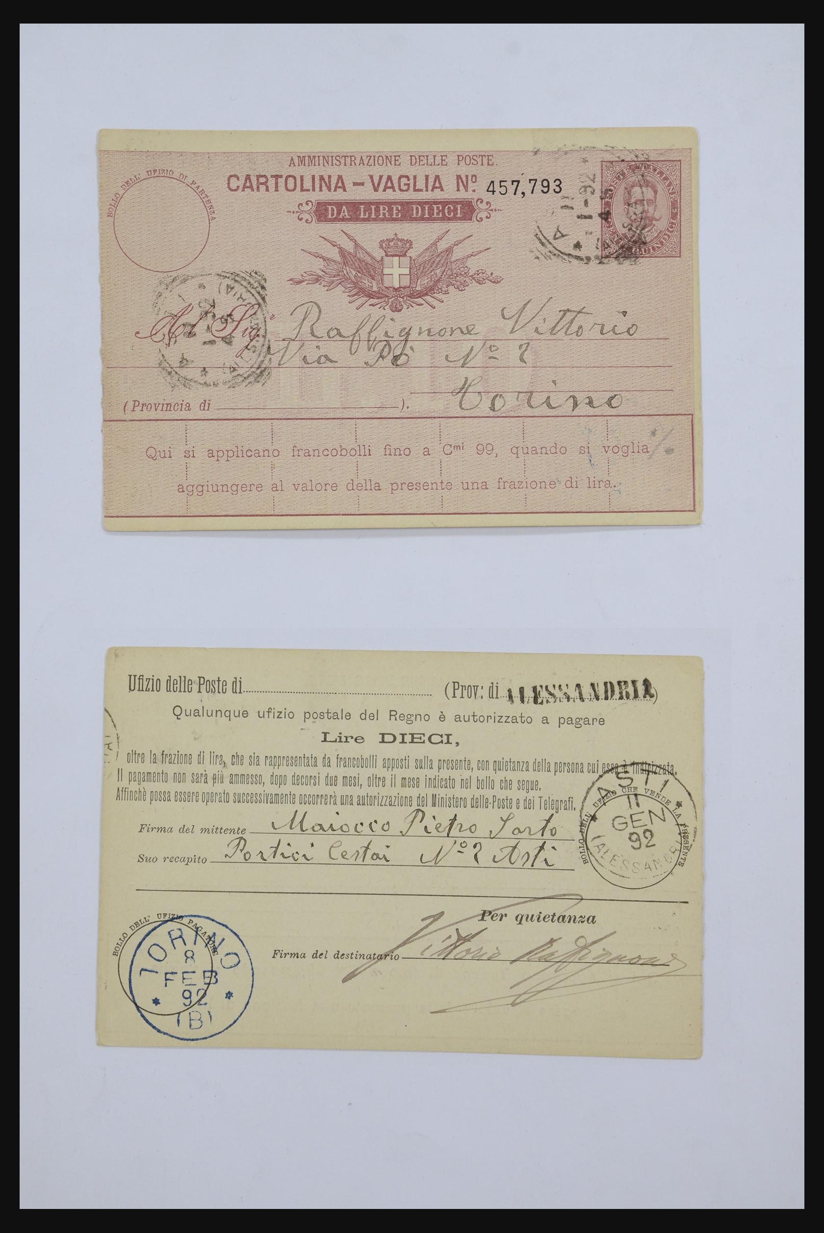 32243 021 - 32243 Italië postbewijskaarten 1892-1902.