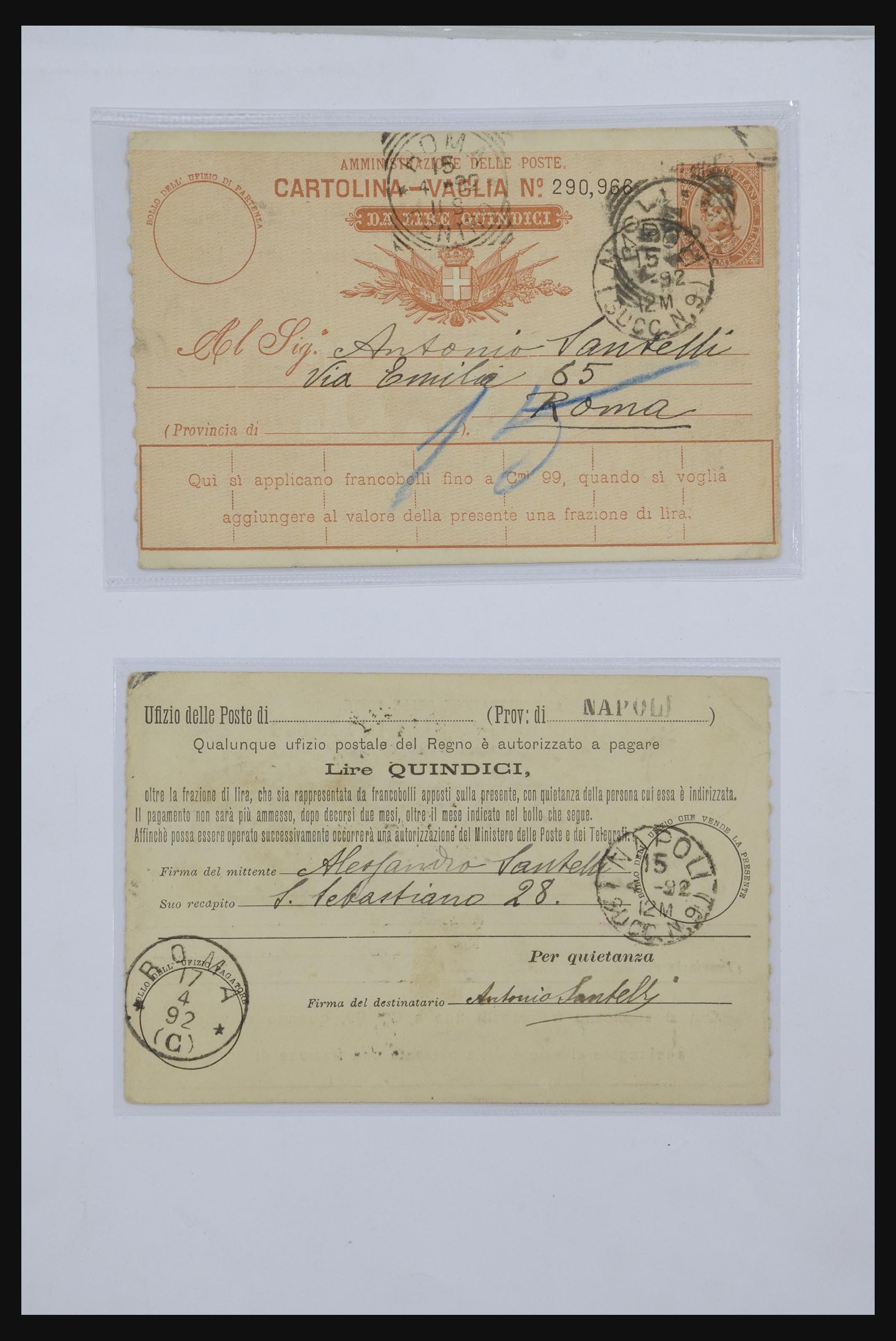 32243 025 - 32243 Italië postbewijskaarten 1892-1902.