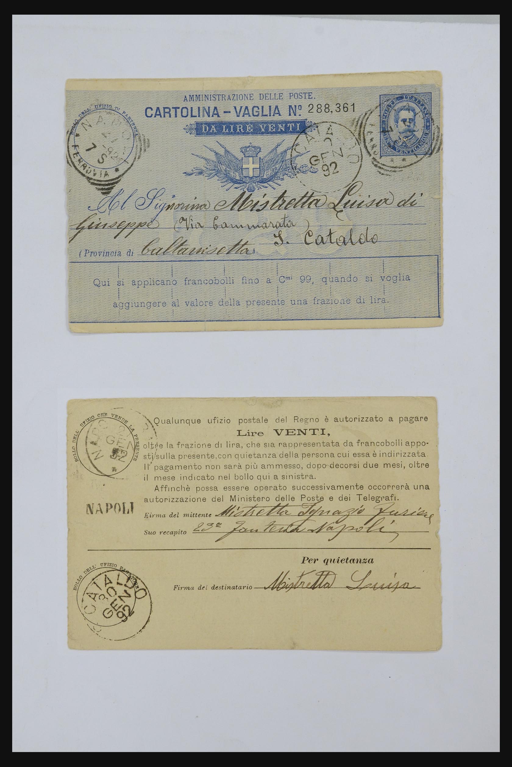 32243 028 - 32243 Italië postbewijskaarten 1892-1902.