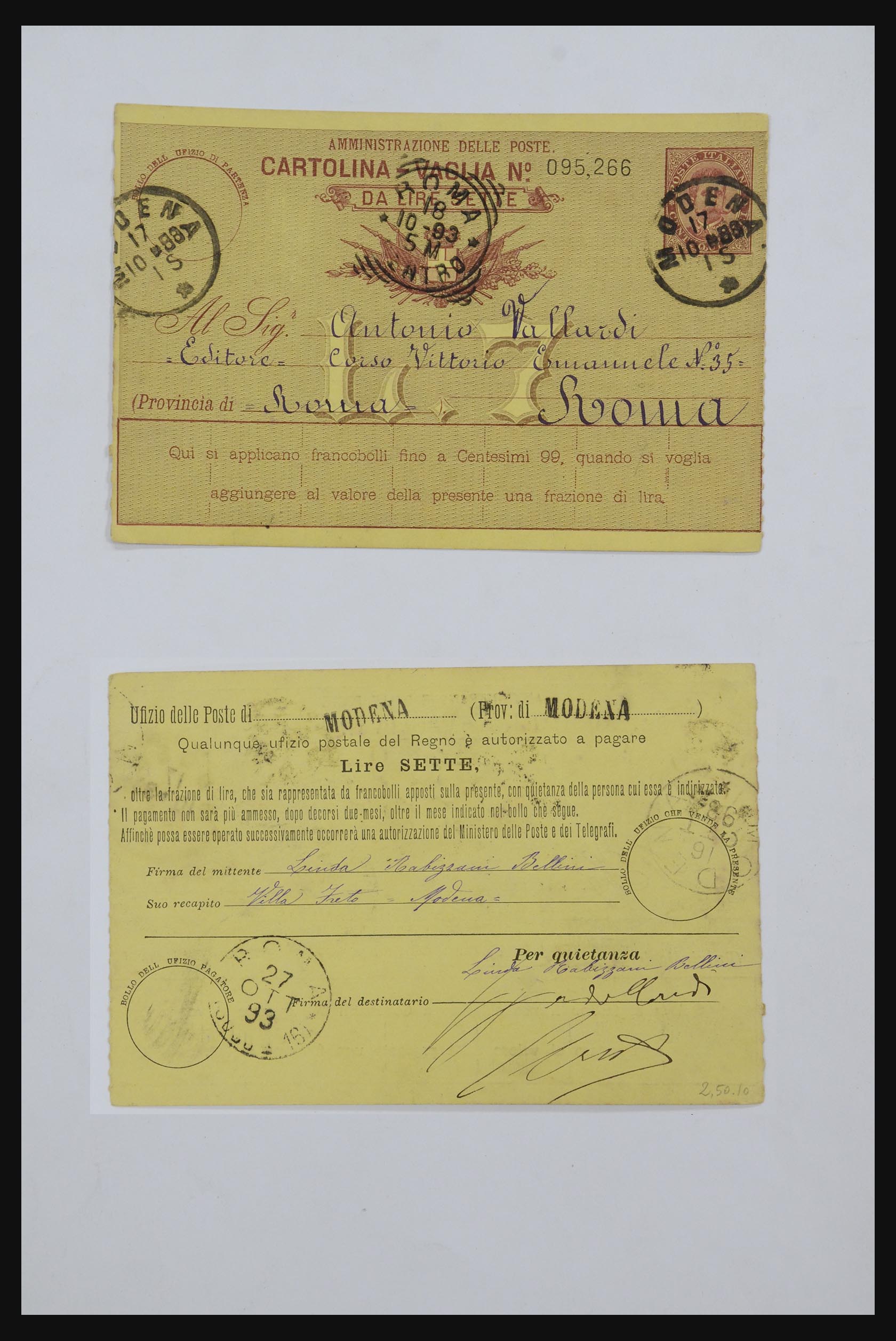 32243 029 - 32243 Italië postbewijskaarten 1892-1902.