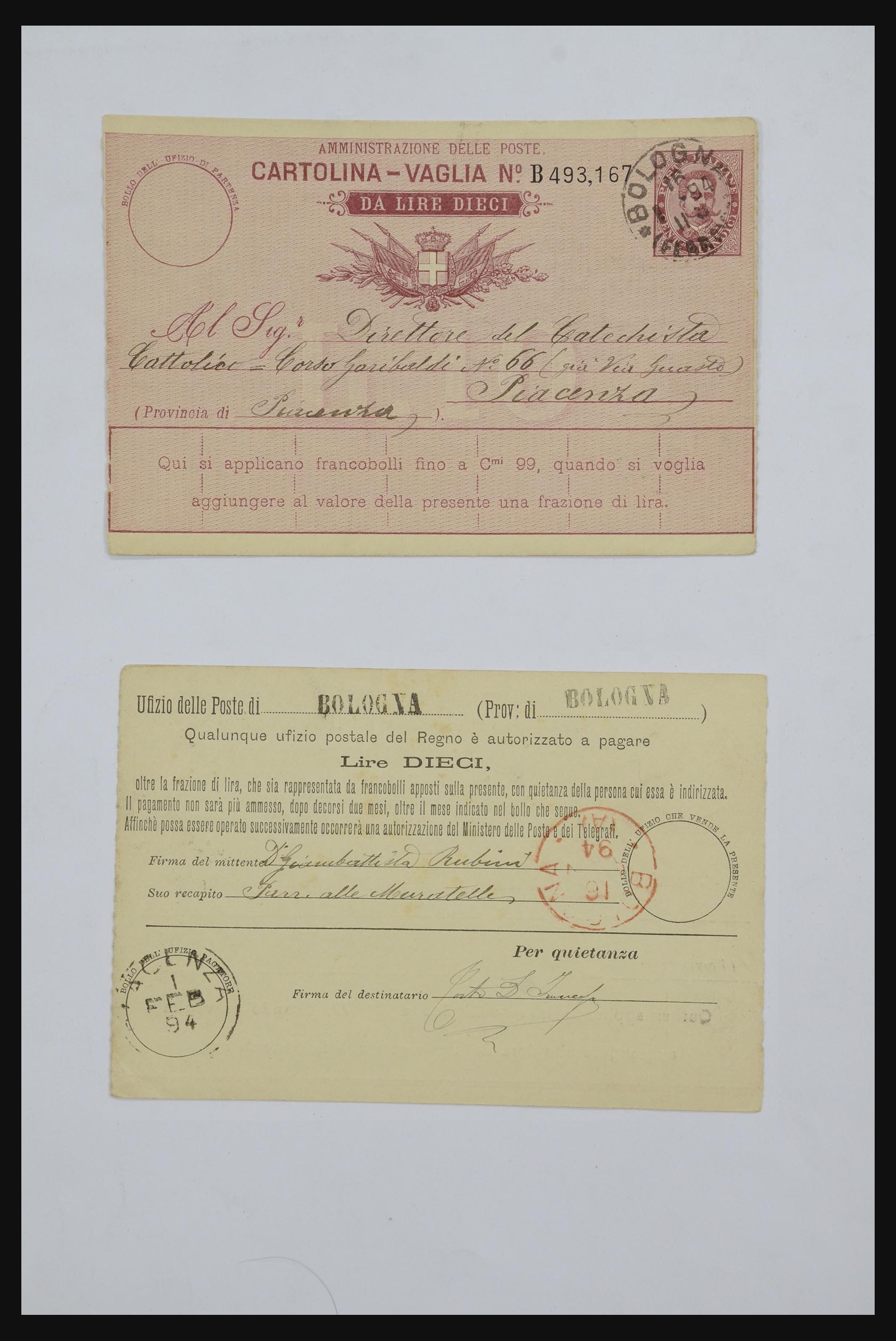 32243 030 - 32243 Italië postbewijskaarten 1892-1902.
