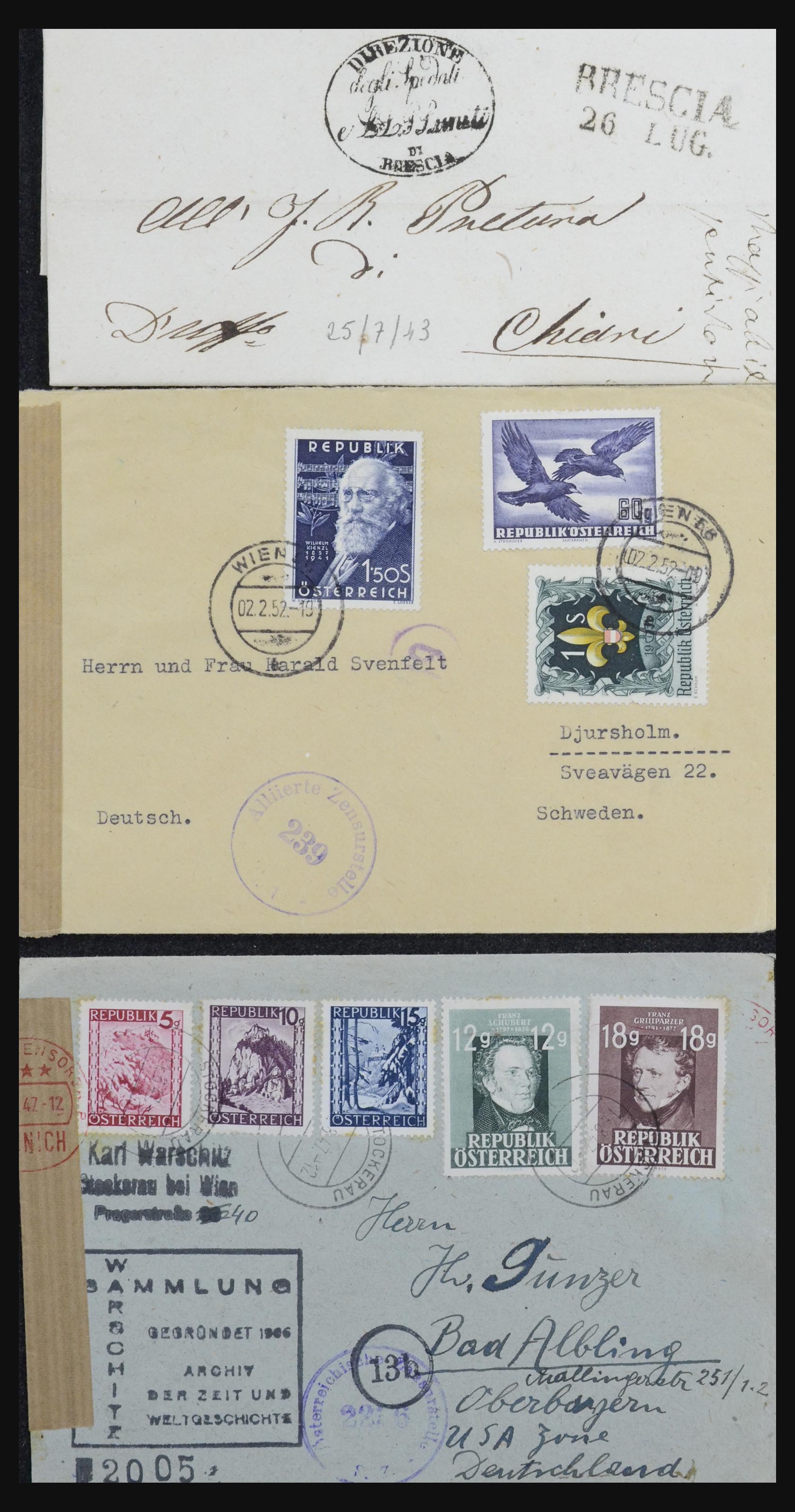 32254 0001 - 32254 Austria covers from 1800.