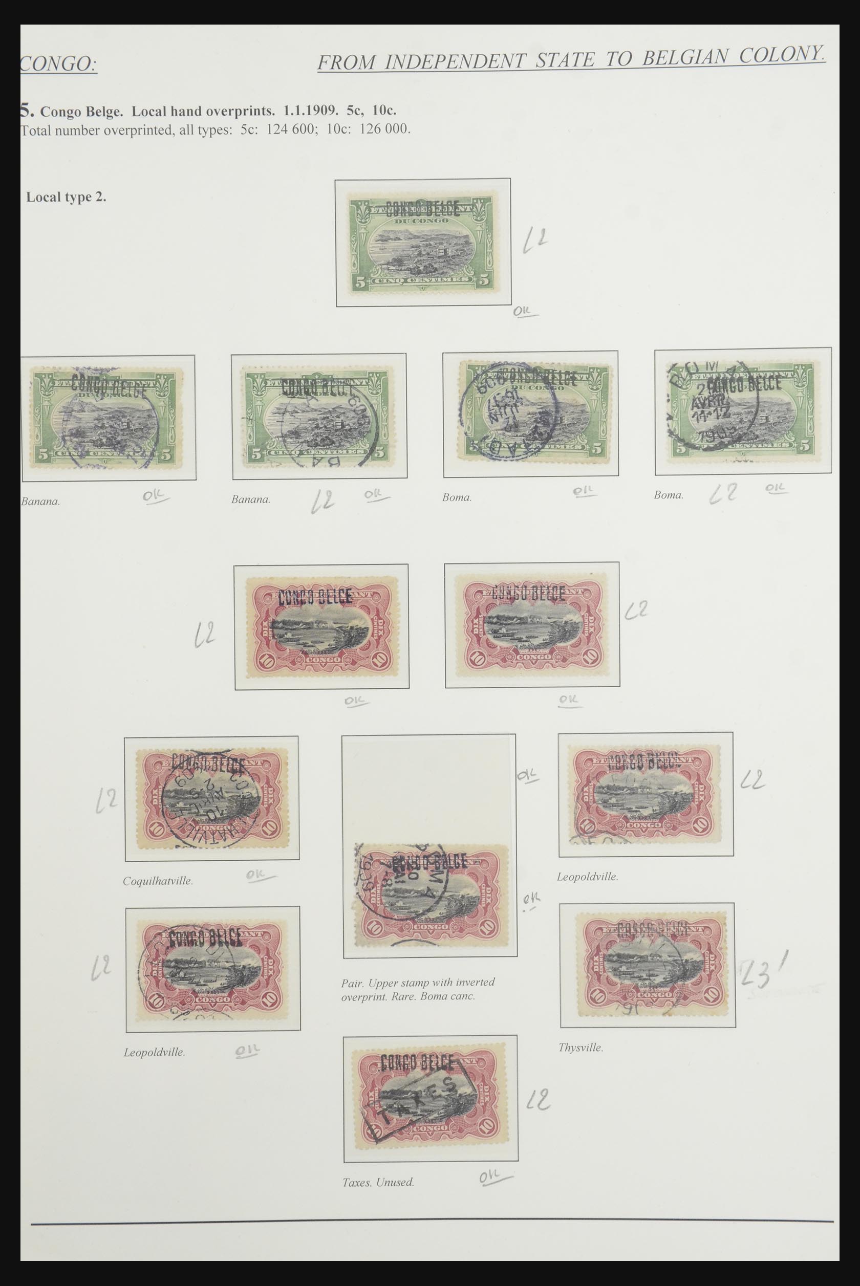 32353 003 - 32353 Belgisch Congo 1909-1910.