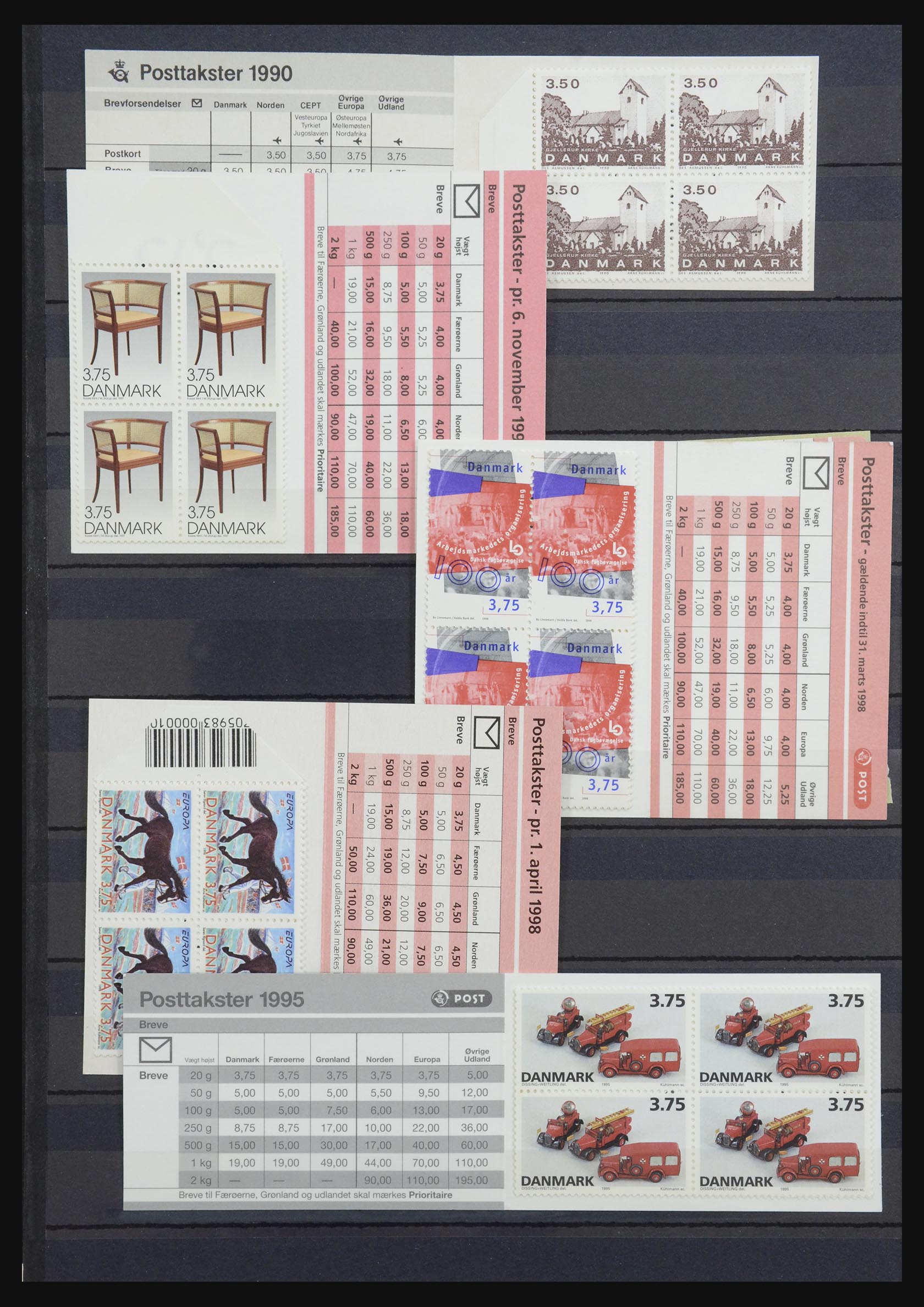 32433 004 - 32433 Denemarken postzegelboekjes 1989-2009.