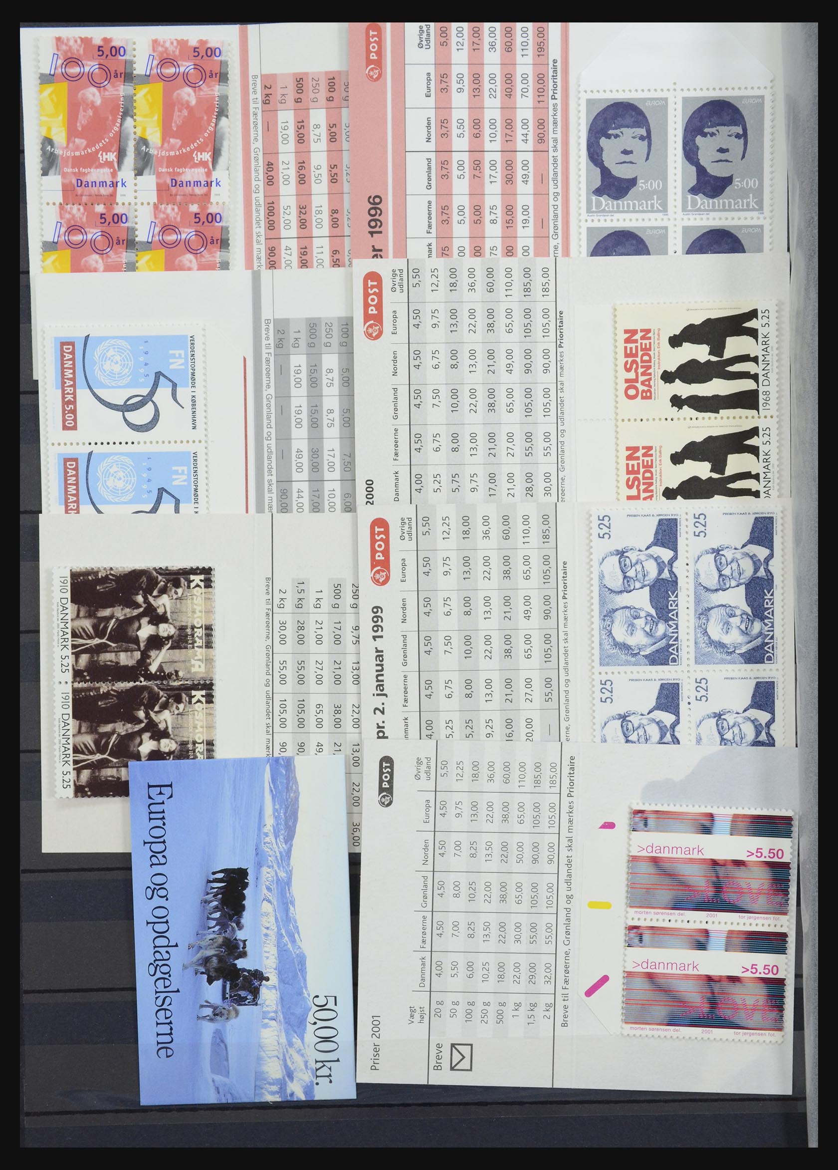 32433 012 - 32433 Denemarken postzegelboekjes 1989-2009.