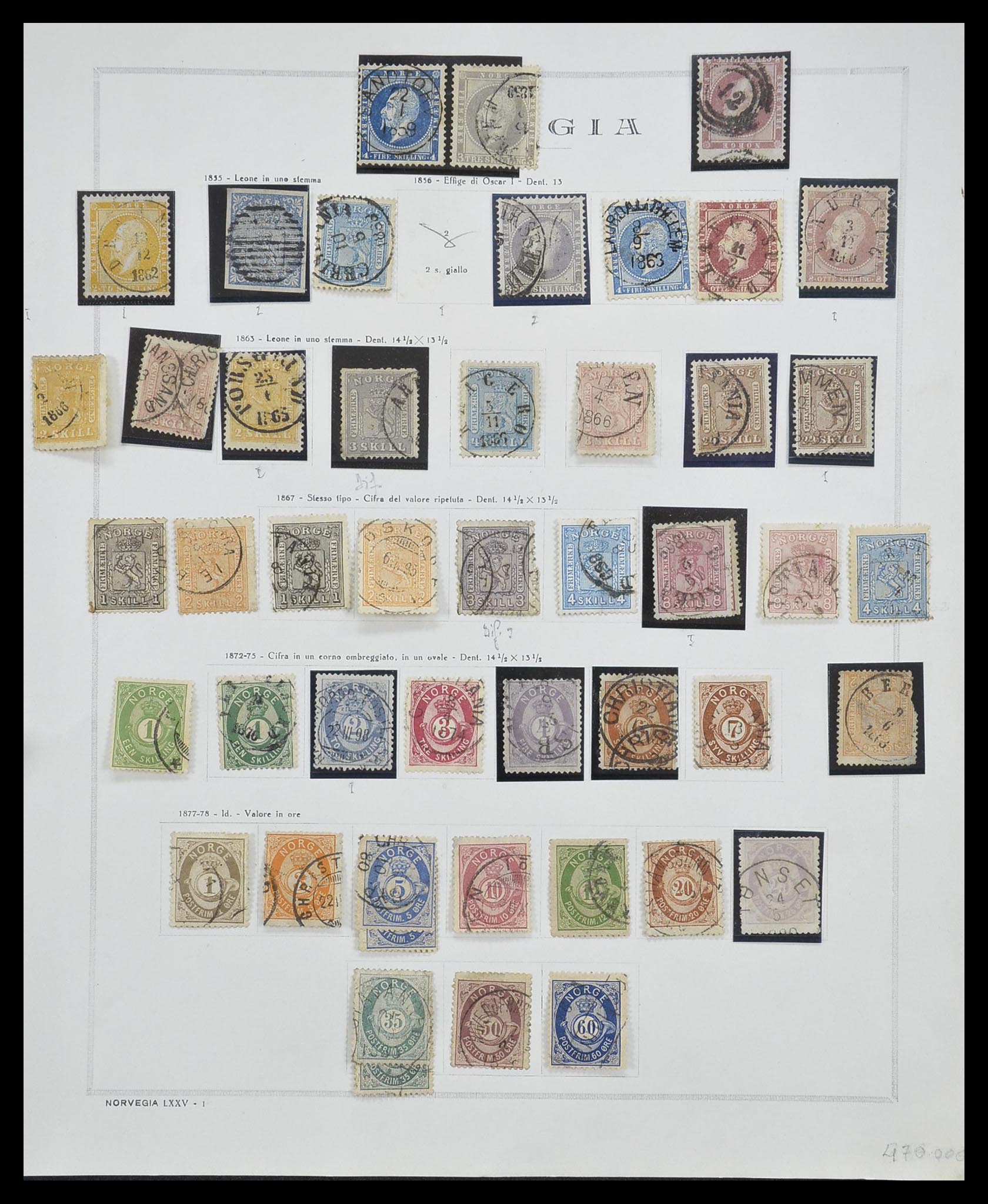 33136 001 - Postzegelverzameling 33136 Noorwegen 1855-1992.