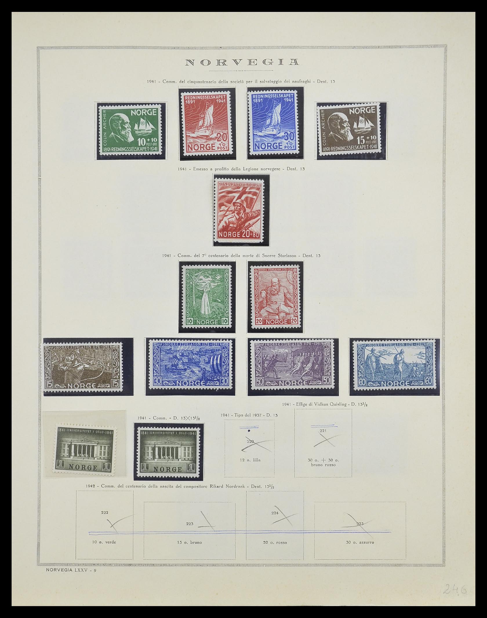 33136 012 - Postzegelverzameling 33136 Noorwegen 1855-1992.