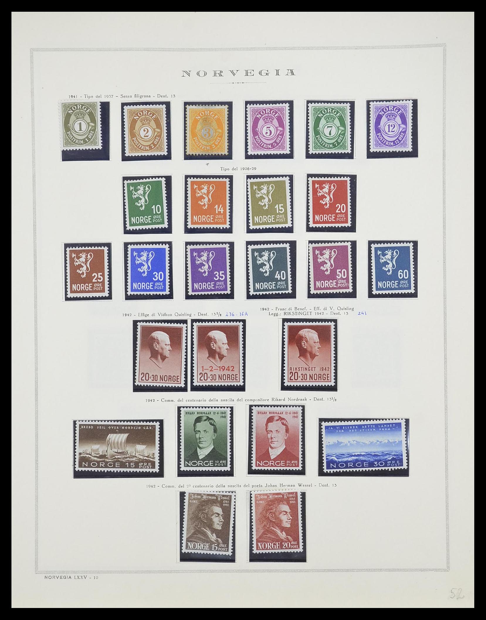 33136 013 - Postzegelverzameling 33136 Noorwegen 1855-1992.