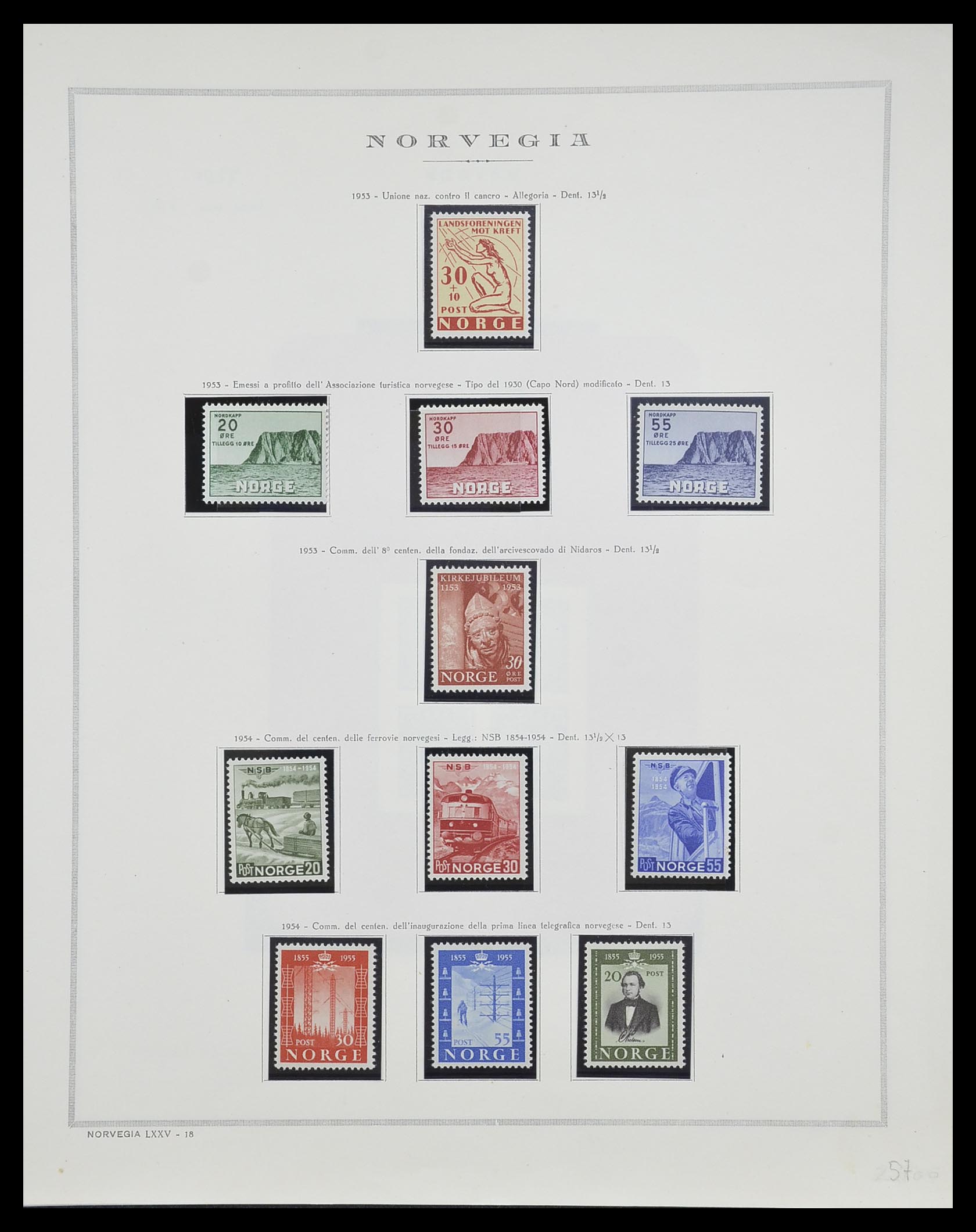 33136 022 - Postzegelverzameling 33136 Noorwegen 1855-1992.