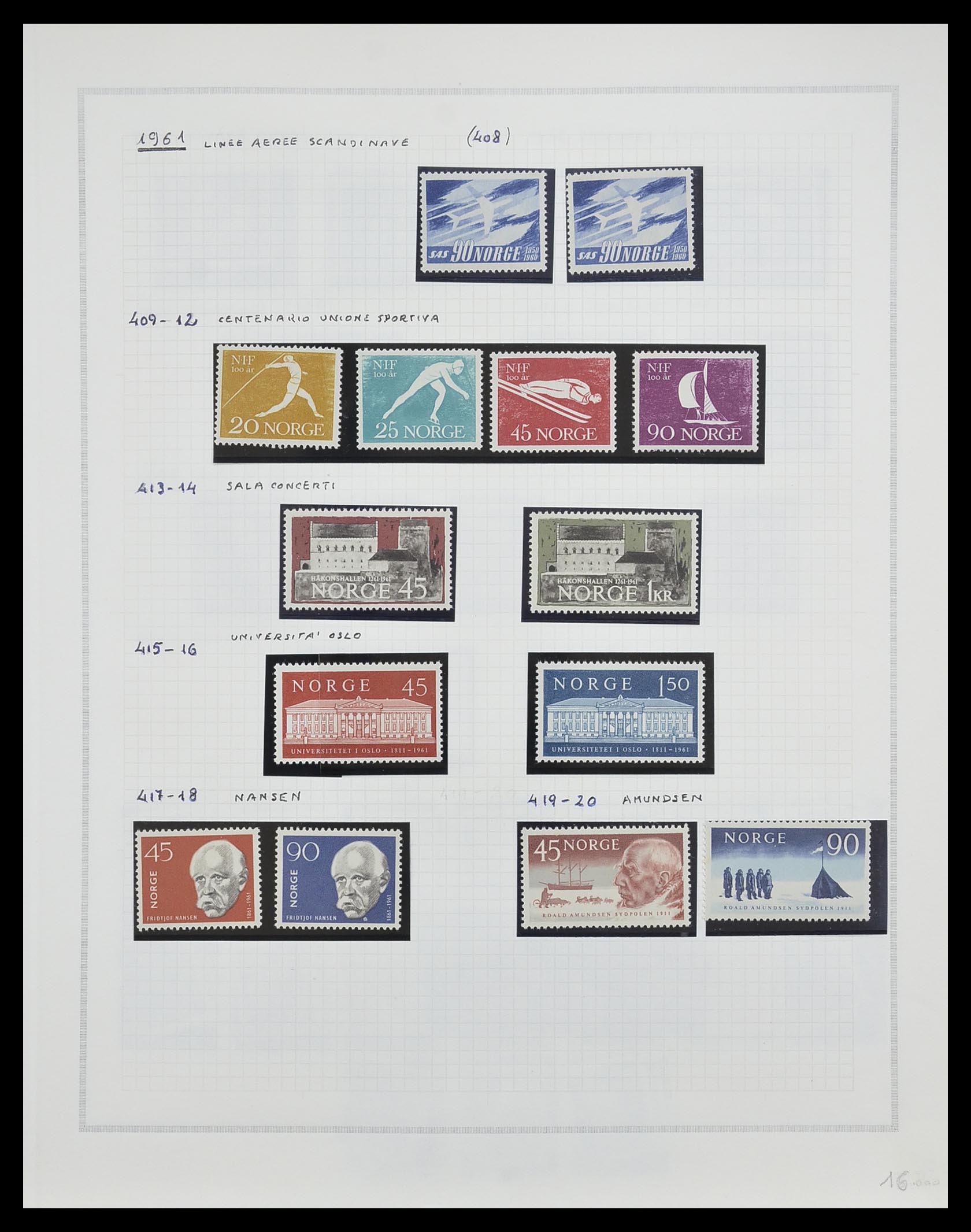33136 029 - Postzegelverzameling 33136 Noorwegen 1855-1992.