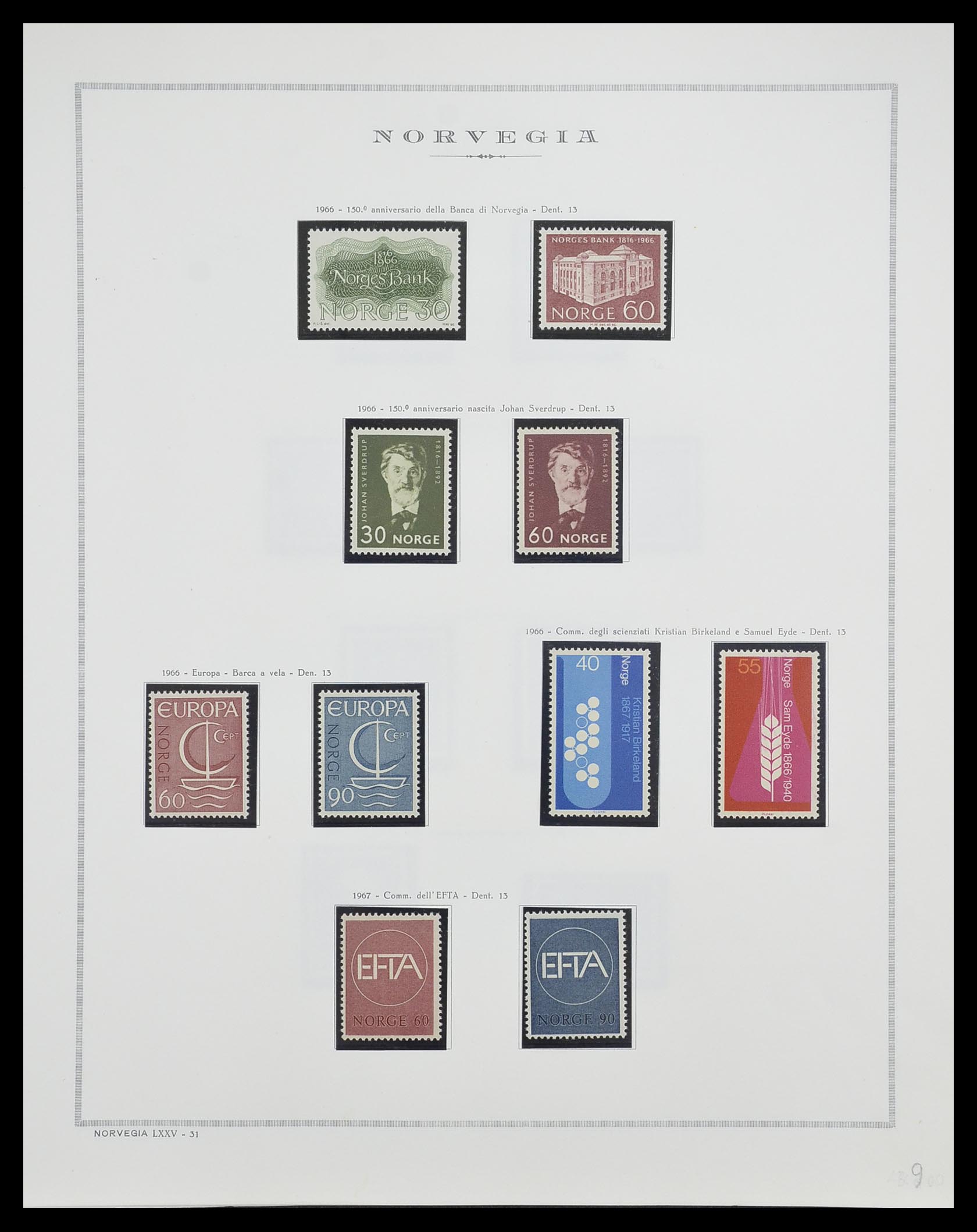 33136 037 - Postzegelverzameling 33136 Noorwegen 1855-1992.