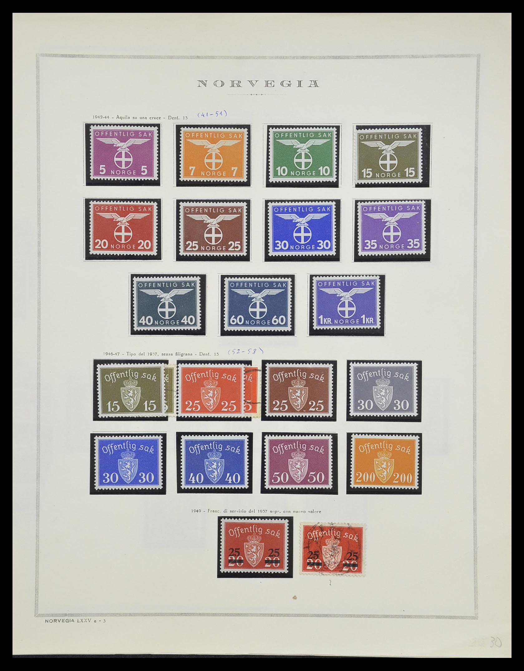 33136 101 - Postzegelverzameling 33136 Noorwegen 1855-1992.
