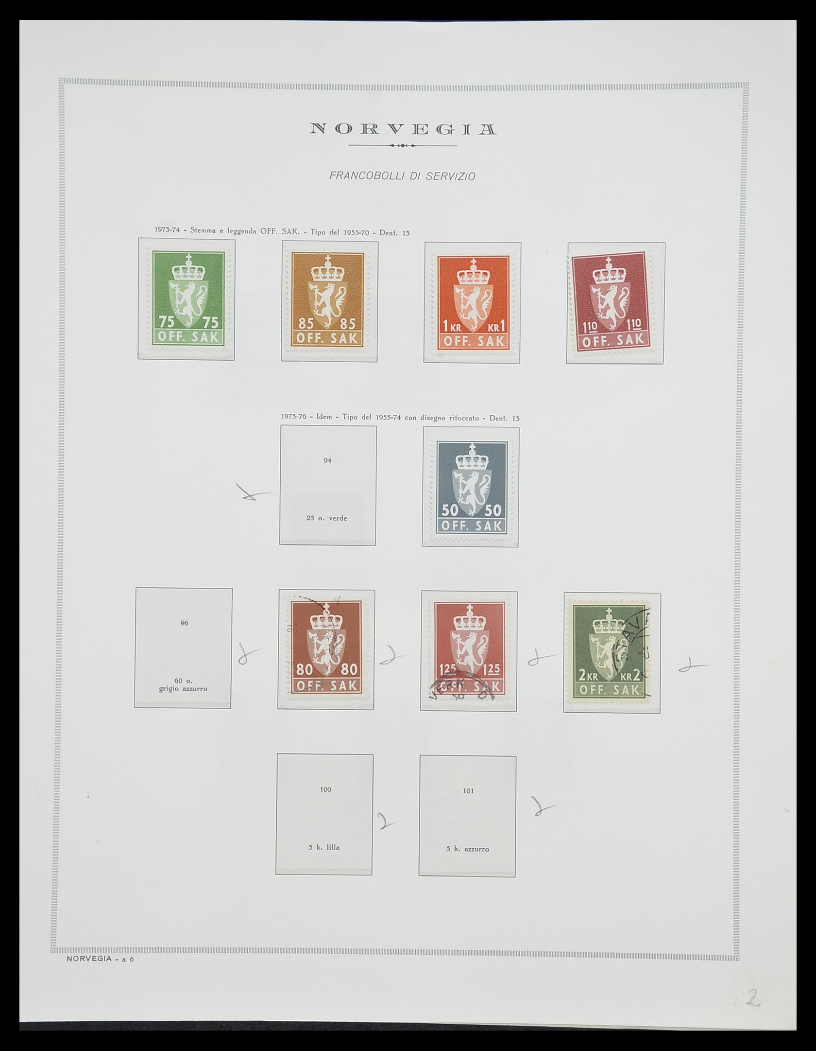33136 105 - Postzegelverzameling 33136 Noorwegen 1855-1992.