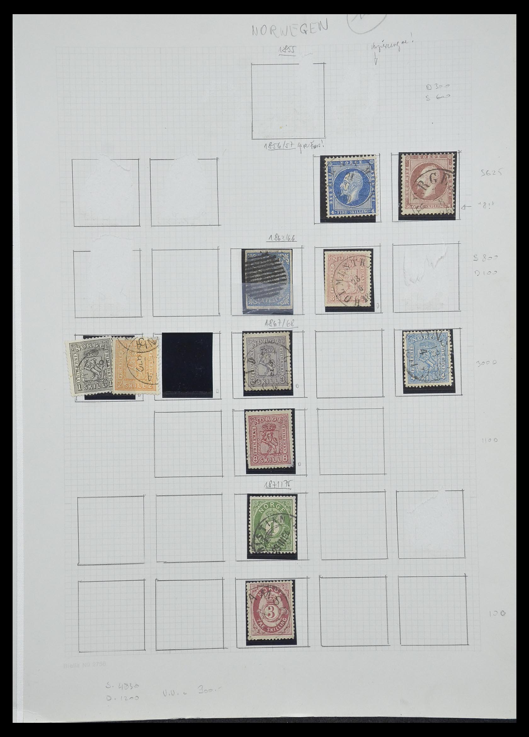 33136 109 - Postzegelverzameling 33136 Noorwegen 1855-1992.