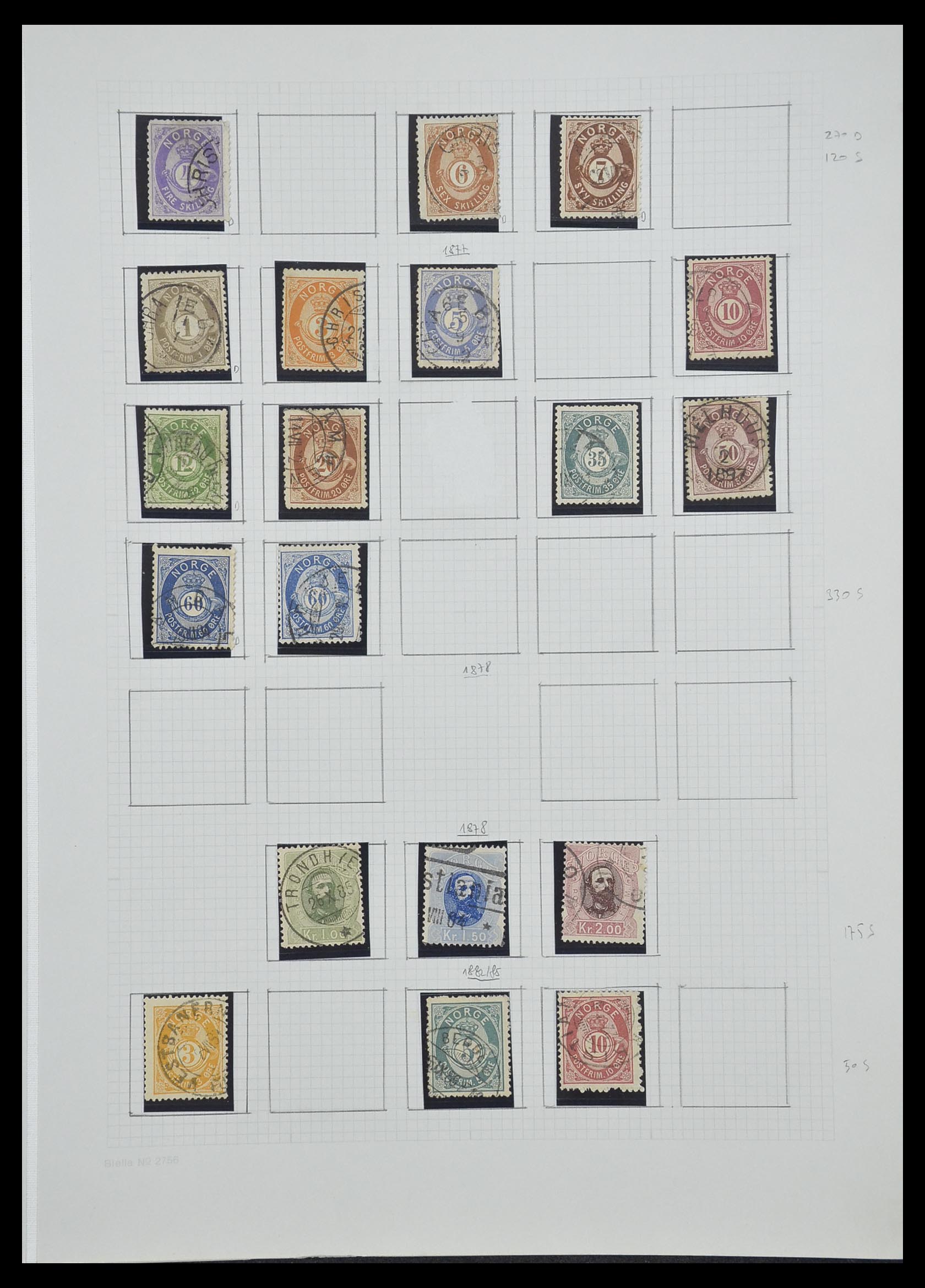 33136 110 - Postzegelverzameling 33136 Noorwegen 1855-1992.