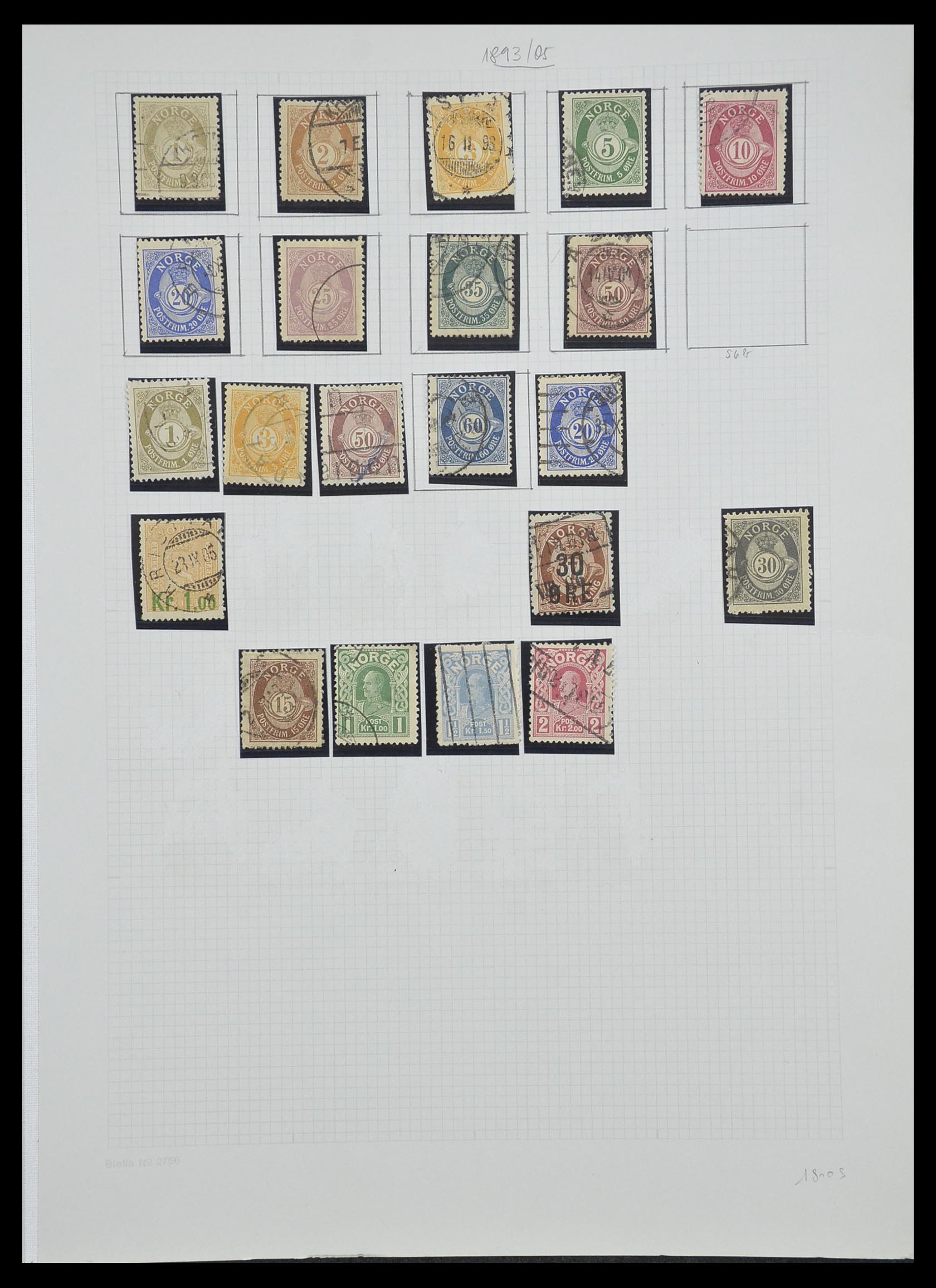 33136 112 - Postzegelverzameling 33136 Noorwegen 1855-1992.