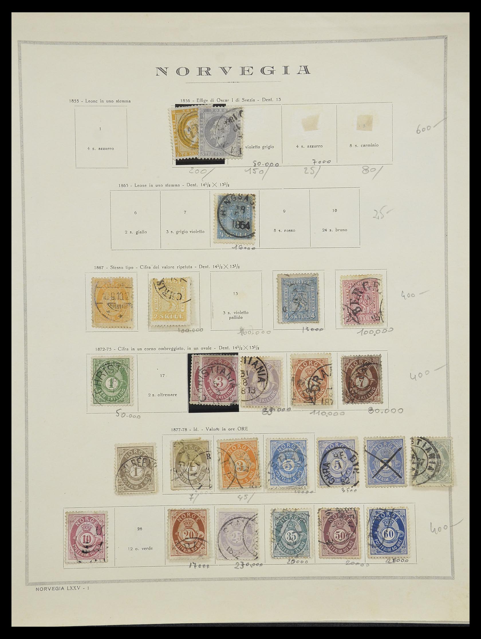 33136 113 - Postzegelverzameling 33136 Noorwegen 1855-1992.