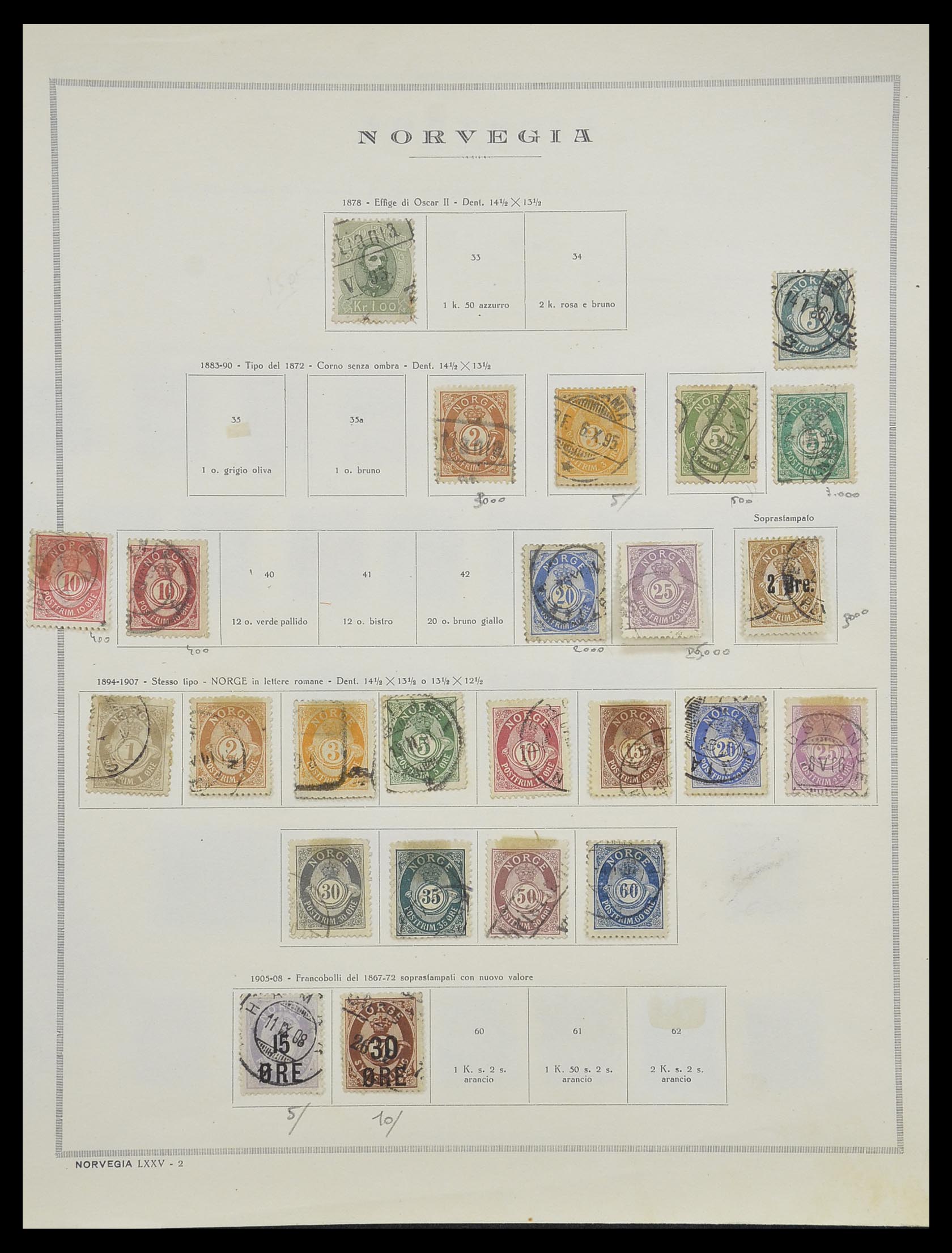 33136 114 - Postzegelverzameling 33136 Noorwegen 1855-1992.