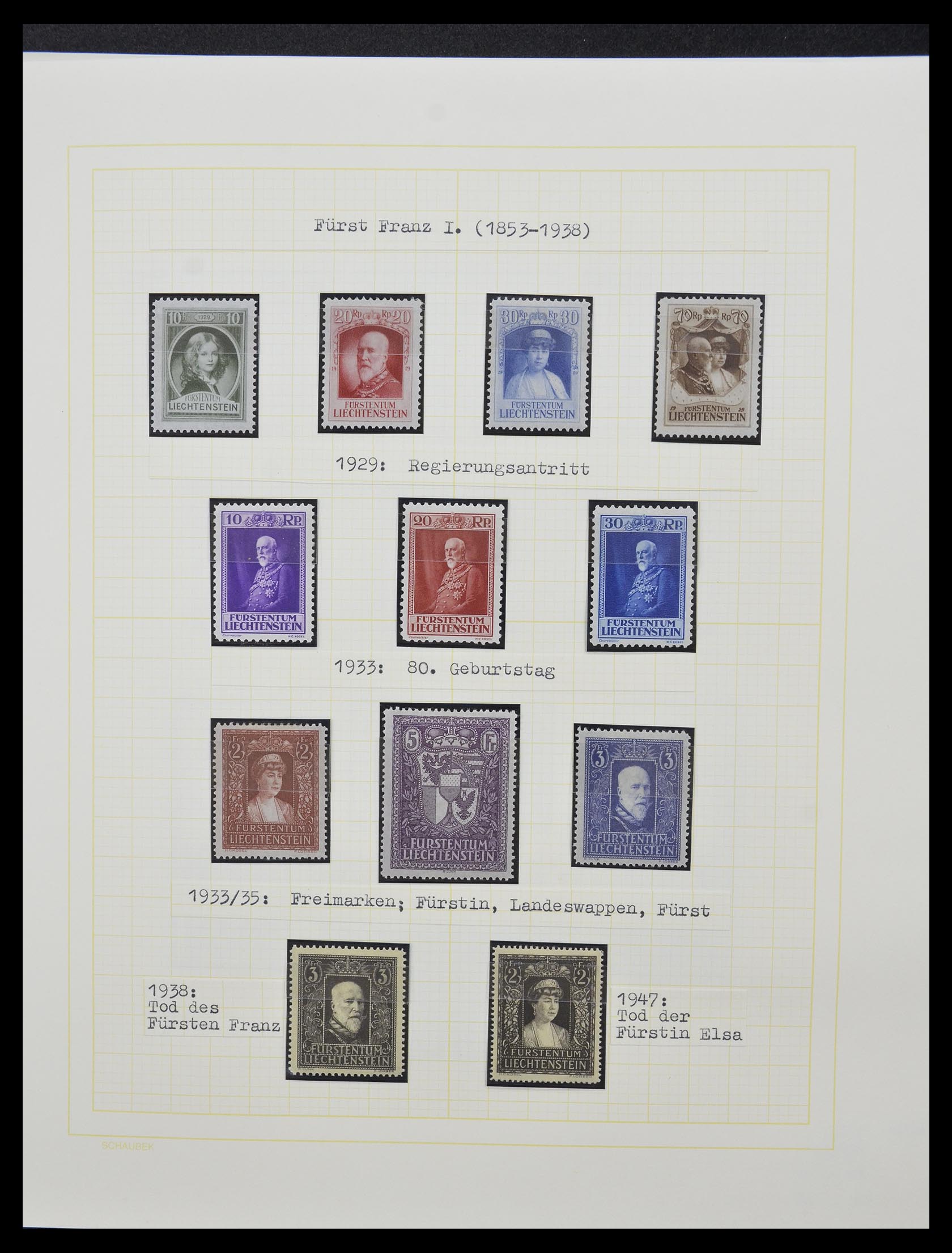 33138 015 - Stamp collection 33138 Liechtenstein 1912-2002.