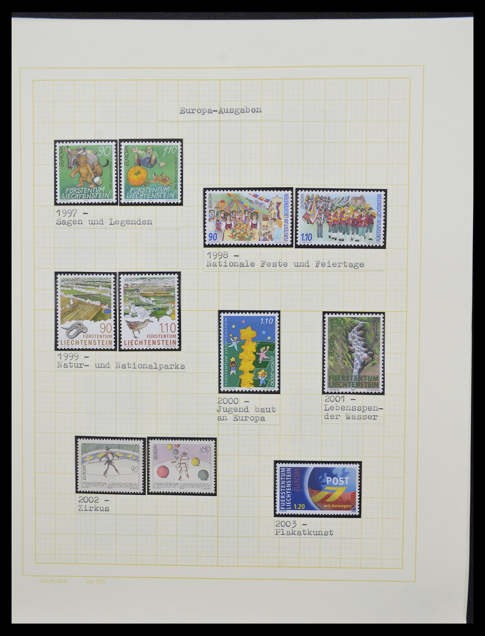 33138 036 - Postzegelverzameling 33138 Liechtenstein 1912-2002.