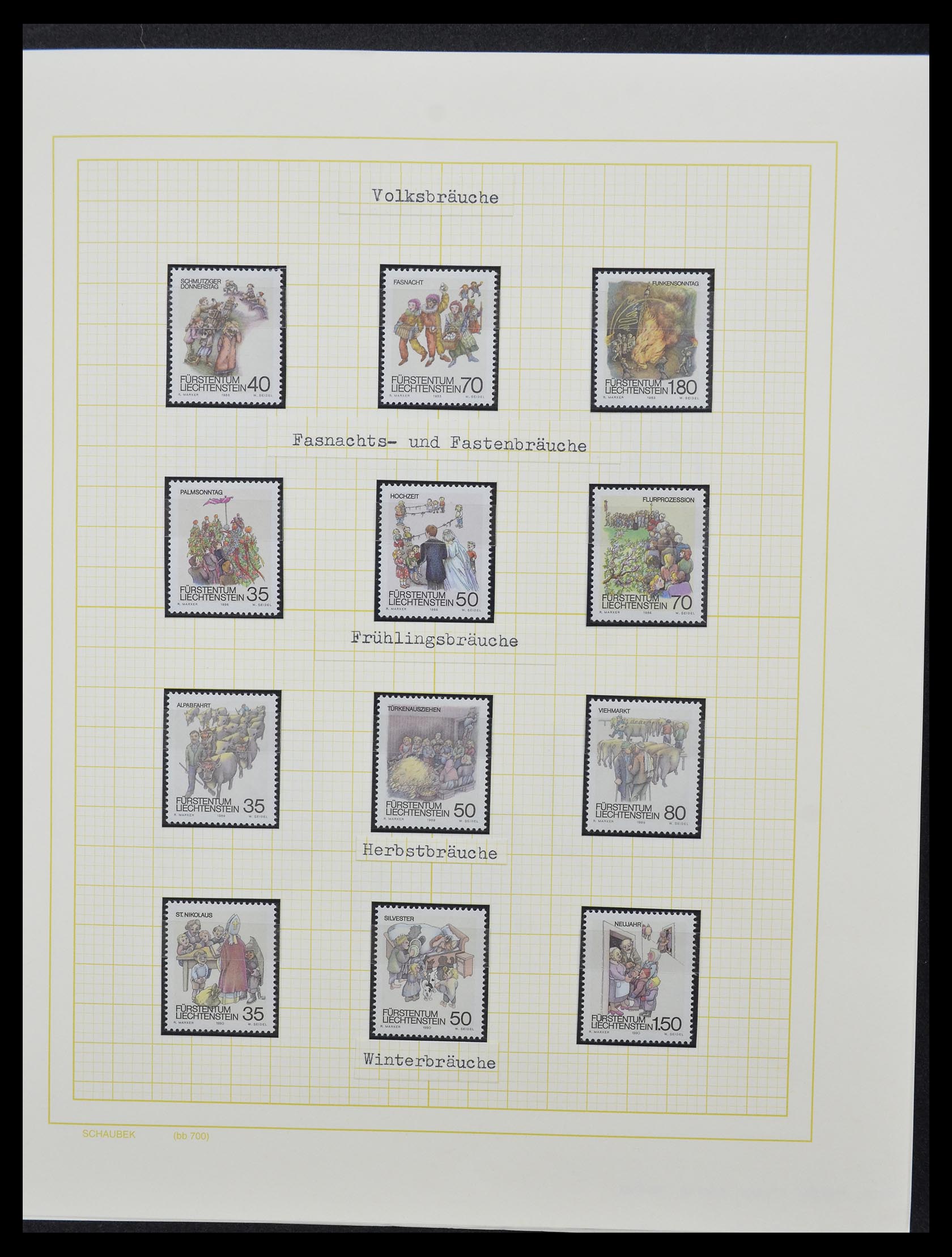 33138 080 - Stamp collection 33138 Liechtenstein 1912-2002.