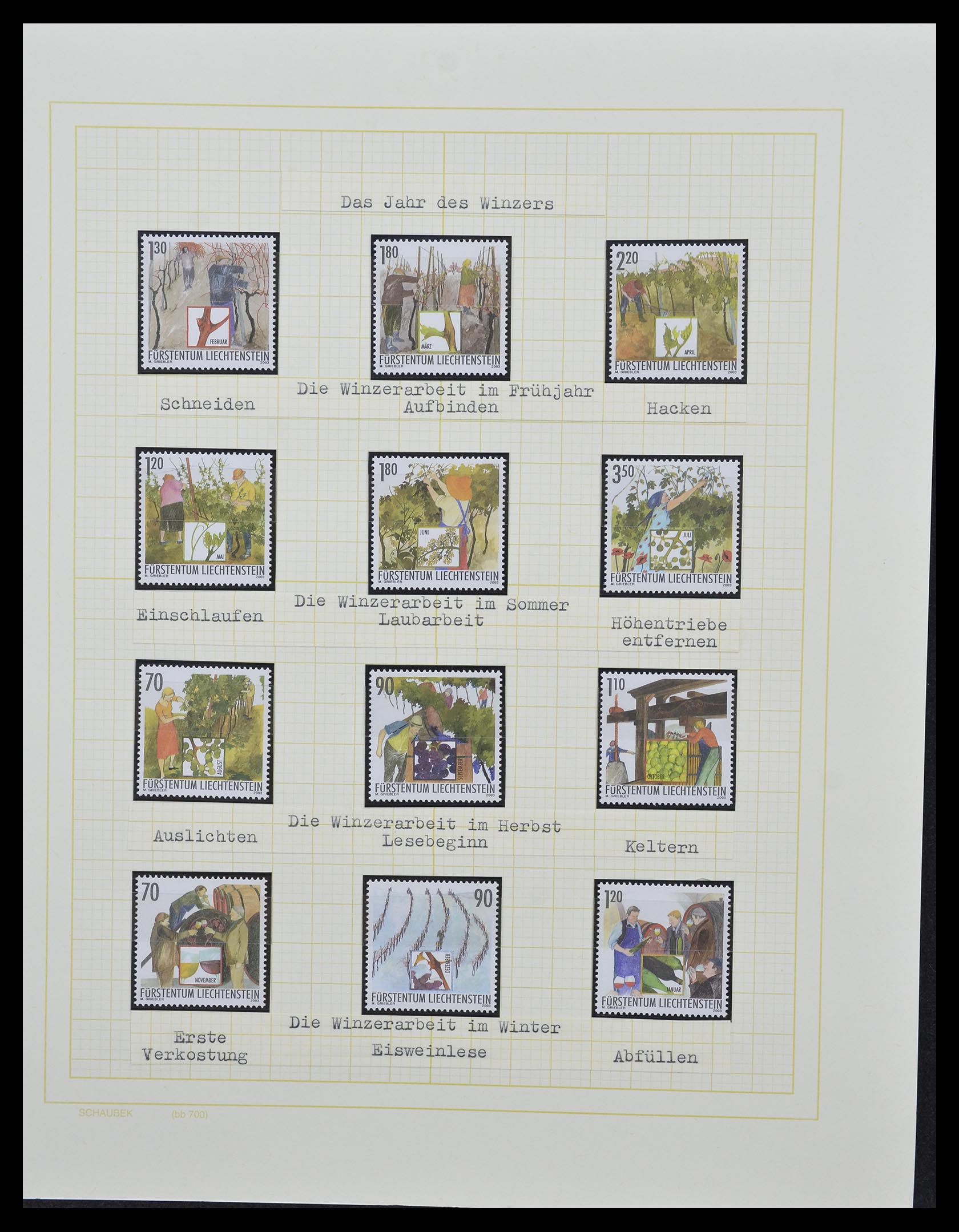 33138 095 - Stamp collection 33138 Liechtenstein 1912-2002.