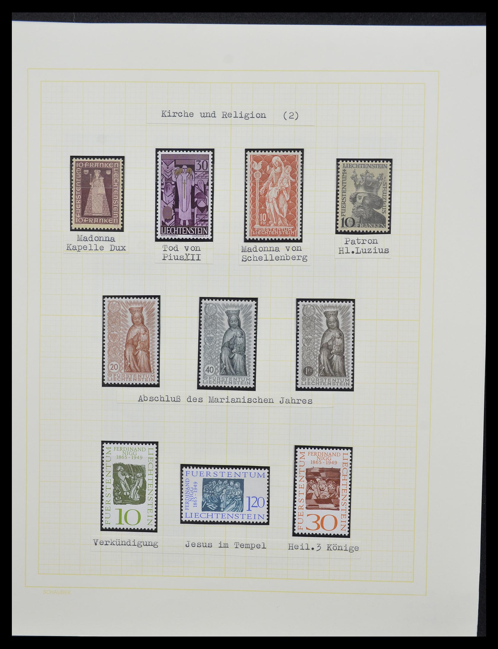 33138 104 - Stamp collection 33138 Liechtenstein 1912-2002.