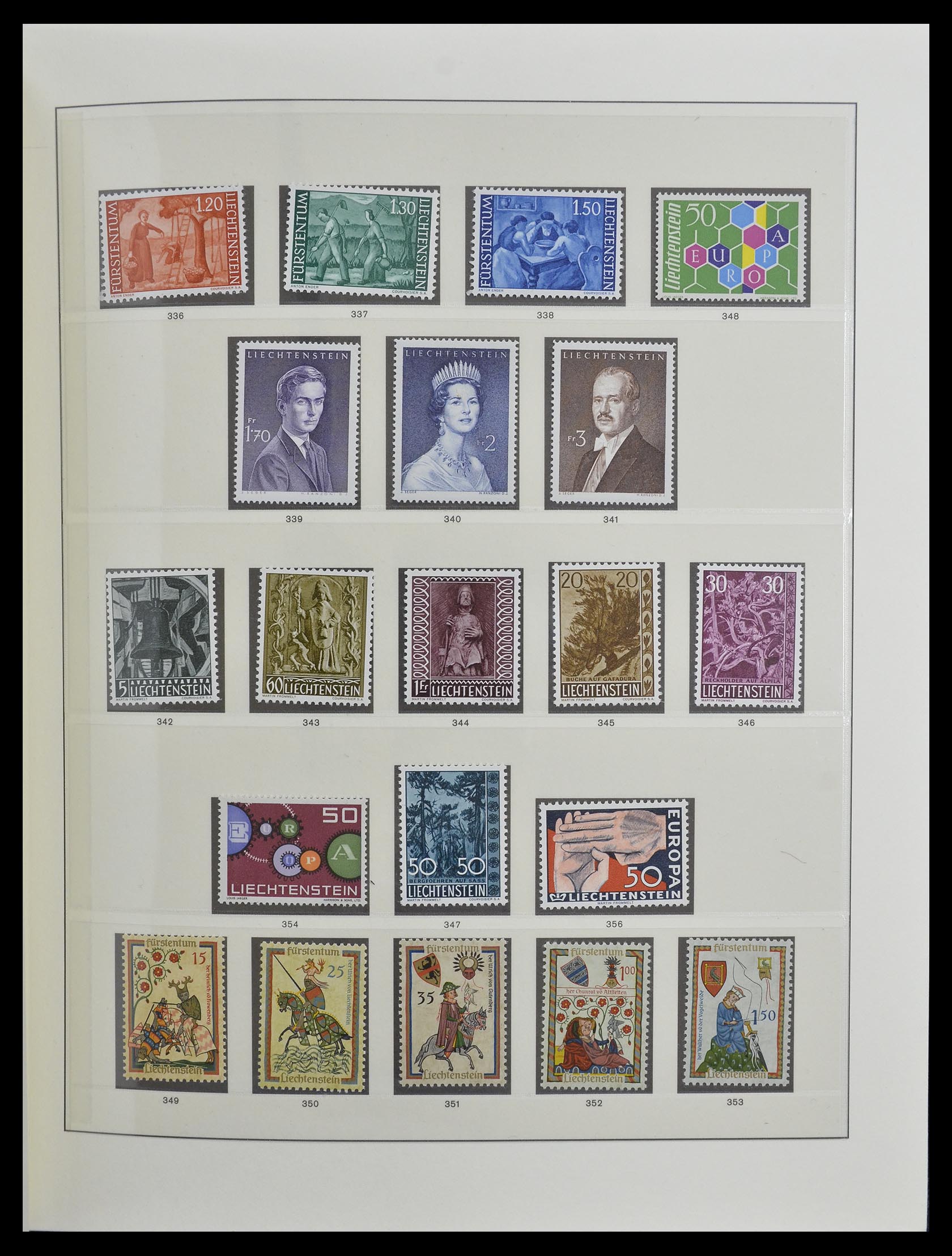 33140 017 - Stamp collection 33140 Liechtenstein 1912-1990.