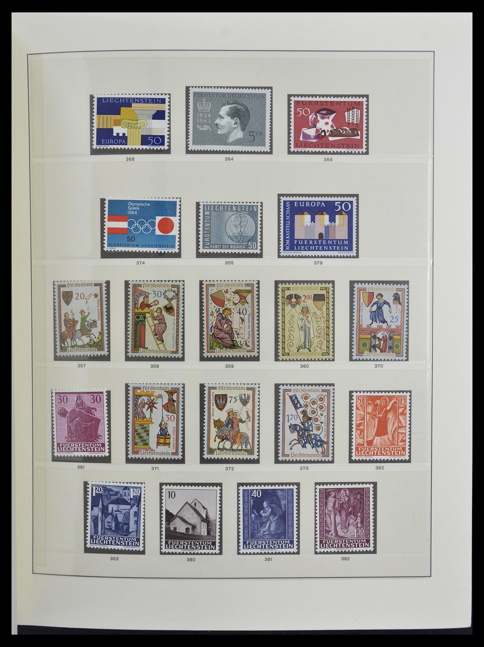 33140 018 - Stamp collection 33140 Liechtenstein 1912-1990.