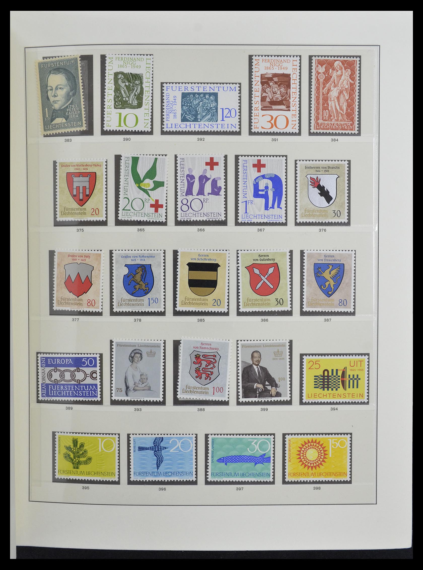 33140 019 - Stamp collection 33140 Liechtenstein 1912-1990.