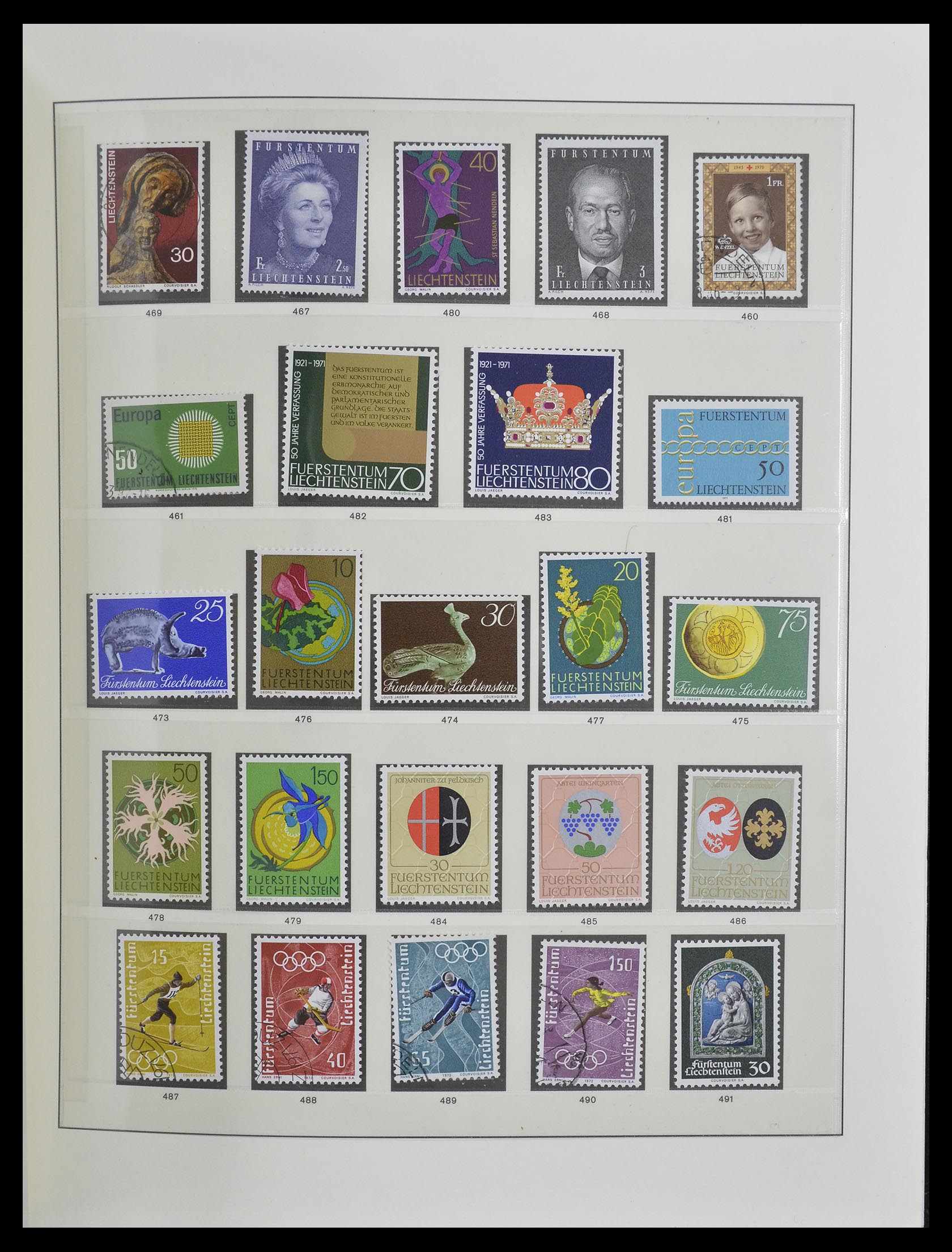 33140 024 - Postzegelverzameling 33140 Liechtenstein 1912-1990.